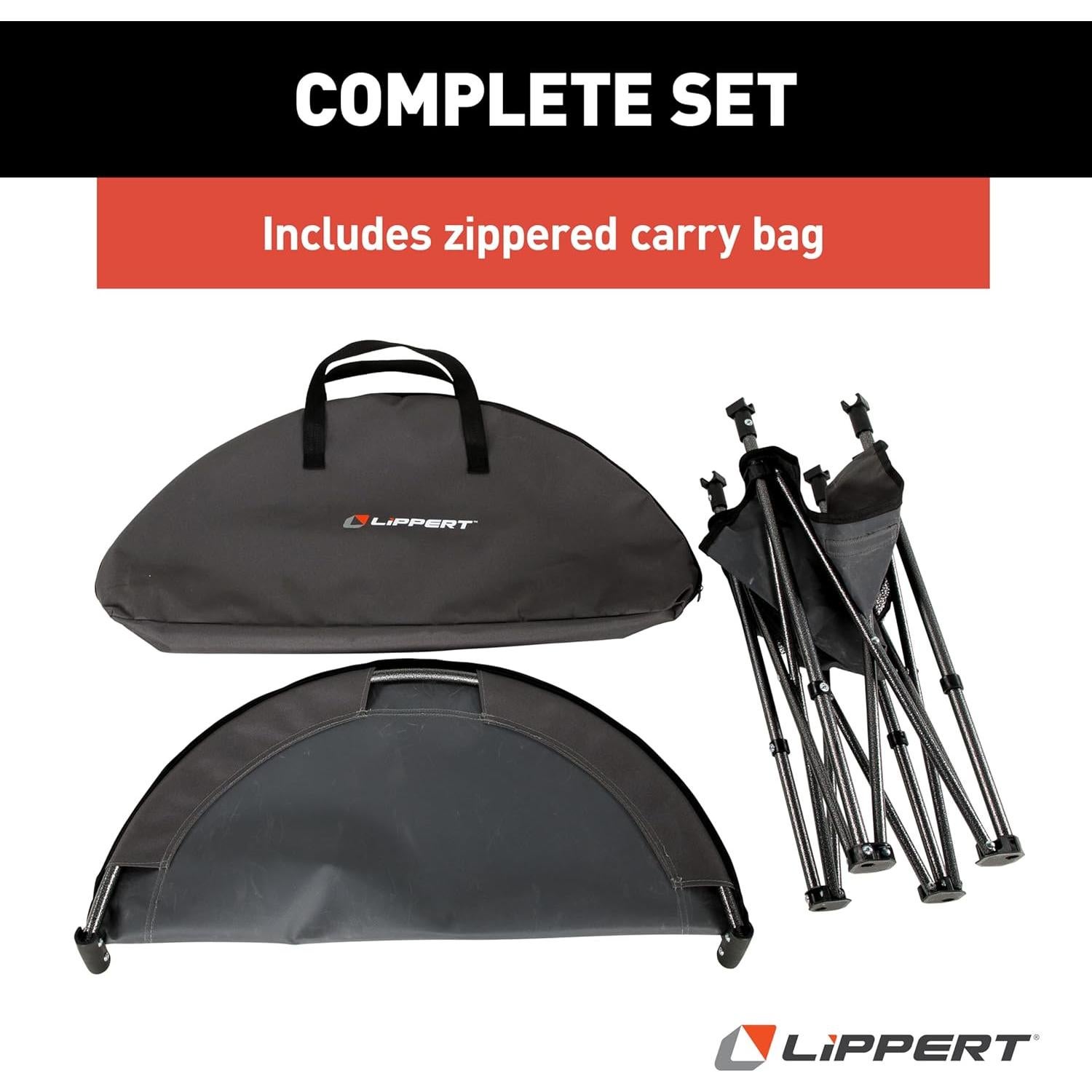 Mesa de Camping Plegable Lippert 2 Niveles Gris Oscuro