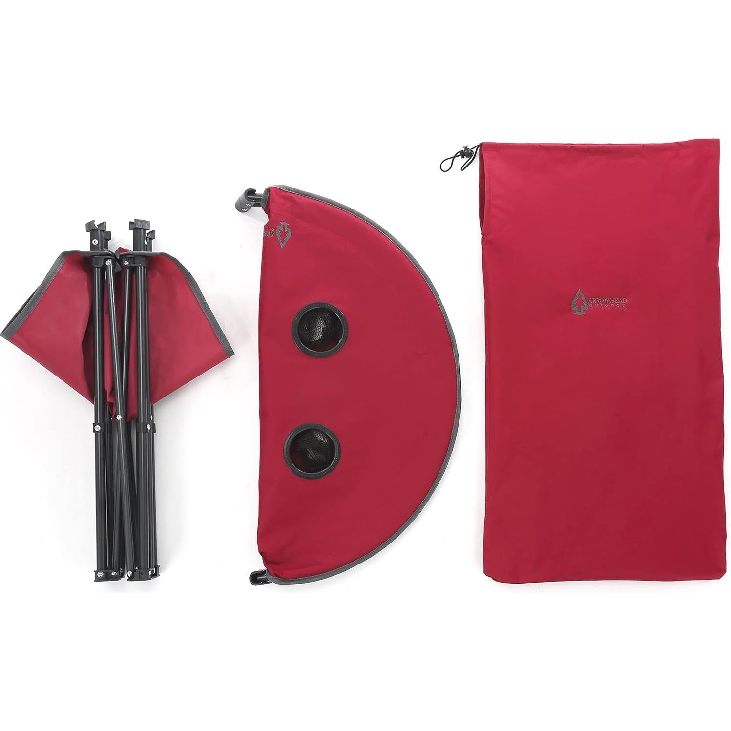 Mesa Plegable Circular ARROWHEAD 71cm 4 Soportes Tazas