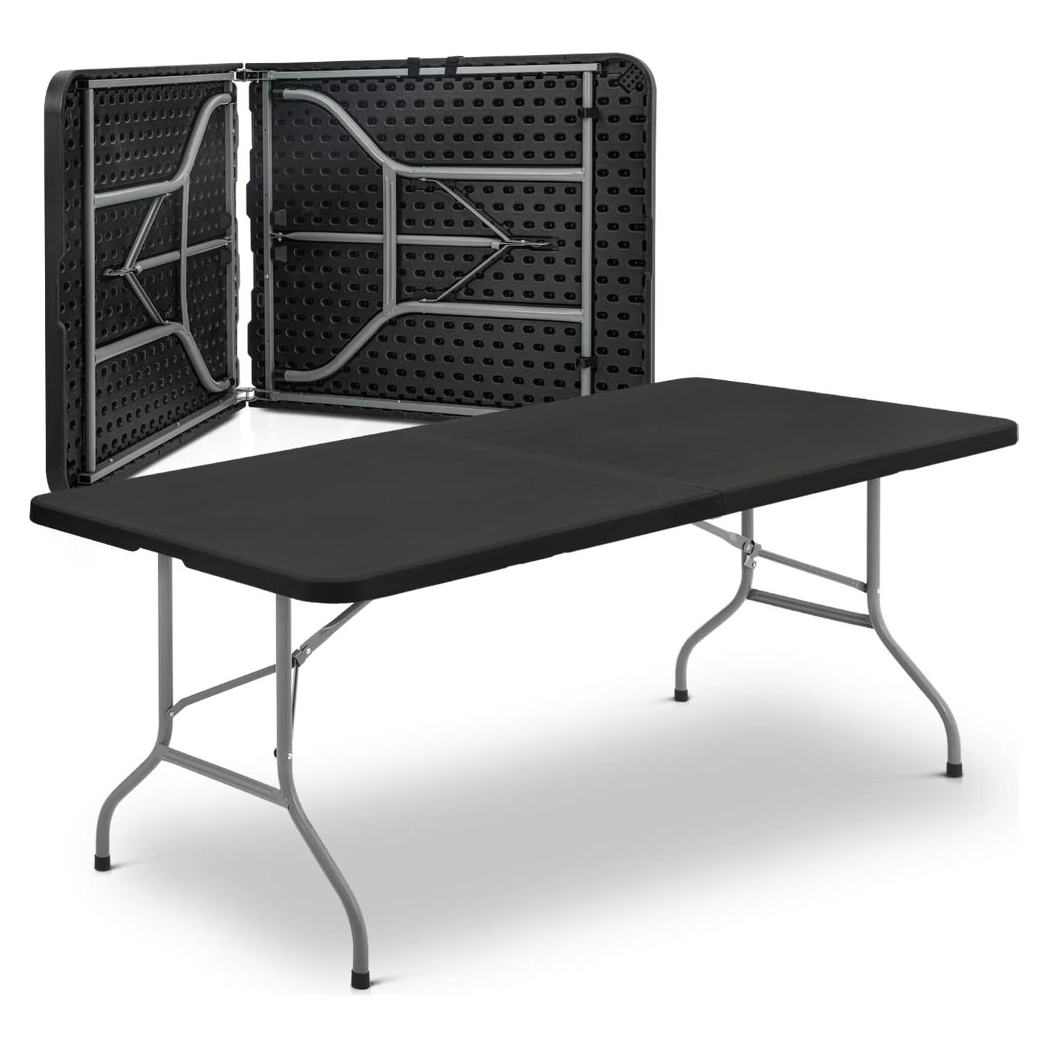 Mesa Plegable Magshion 240 cm Negra para Eventos y Fiestas
