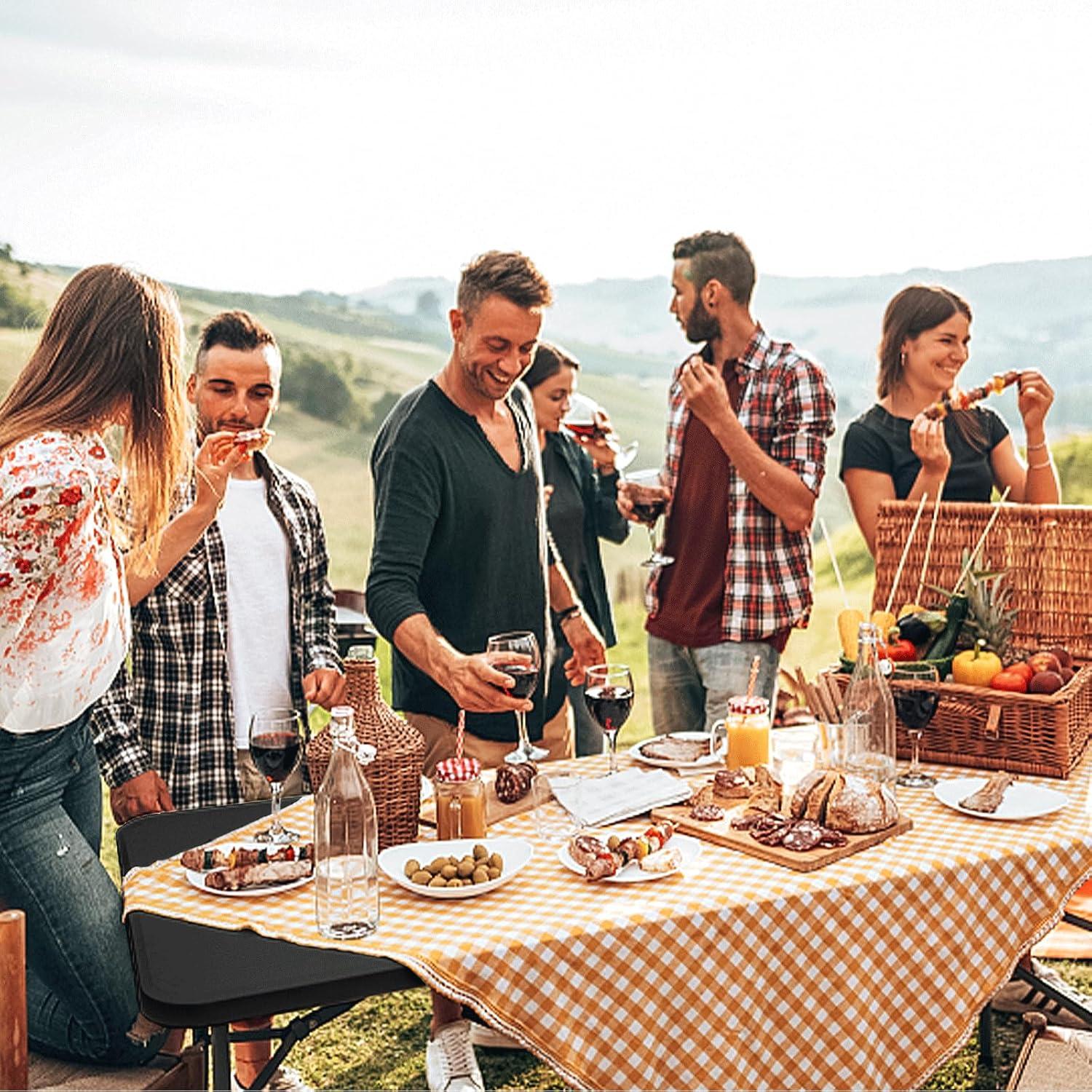 Mesa Plegable Magshion 240 cm Negra para Eventos y Fiestas