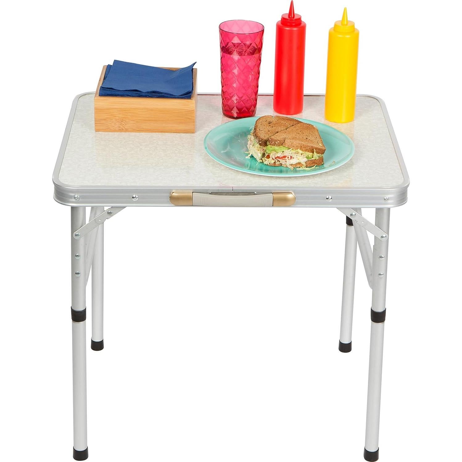 Mesa Plegable de Aluminio Trademark Innovations 60.3x45.1cm Blanca