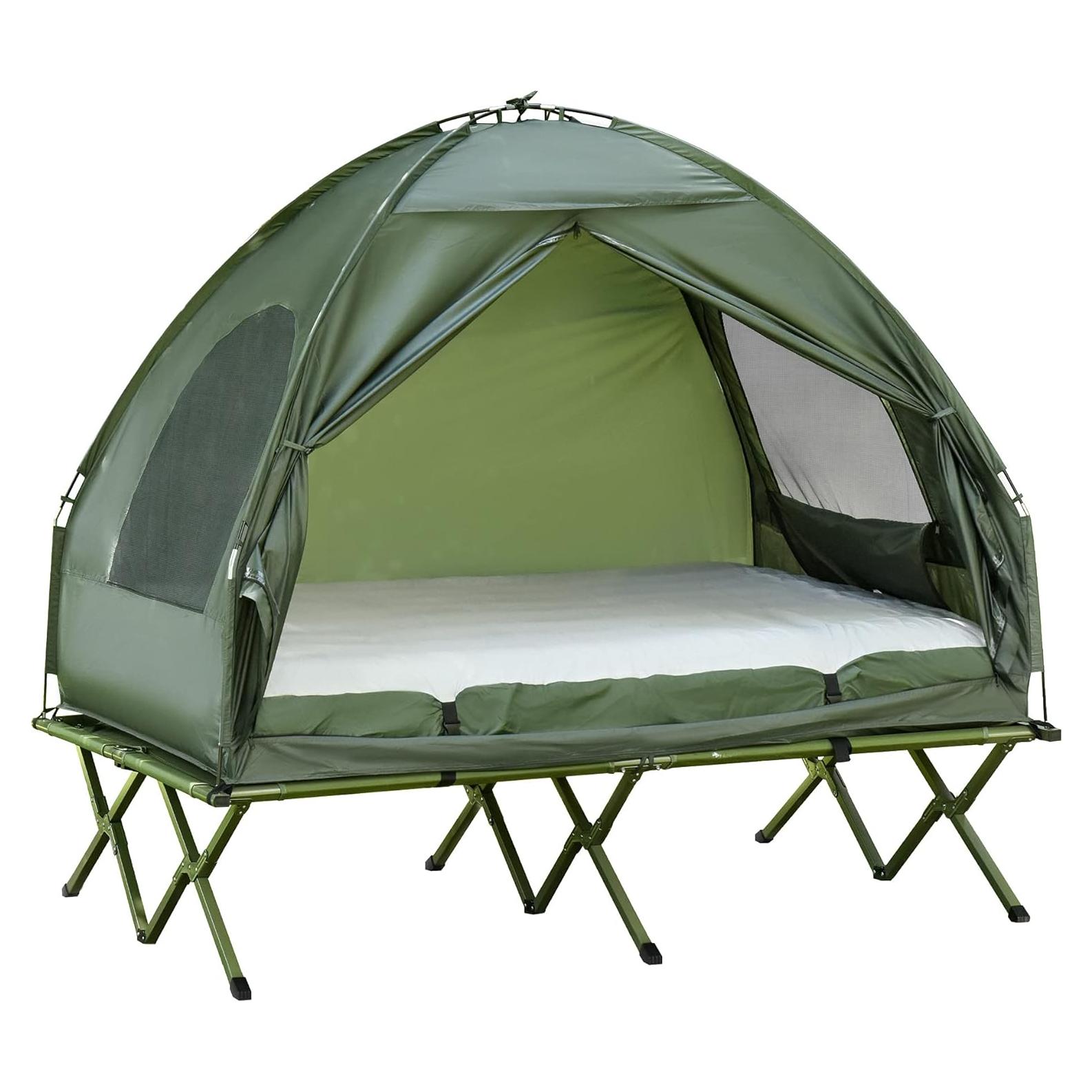 Cama de Camping Plegable Outsunny para 2 Personas con Carpa