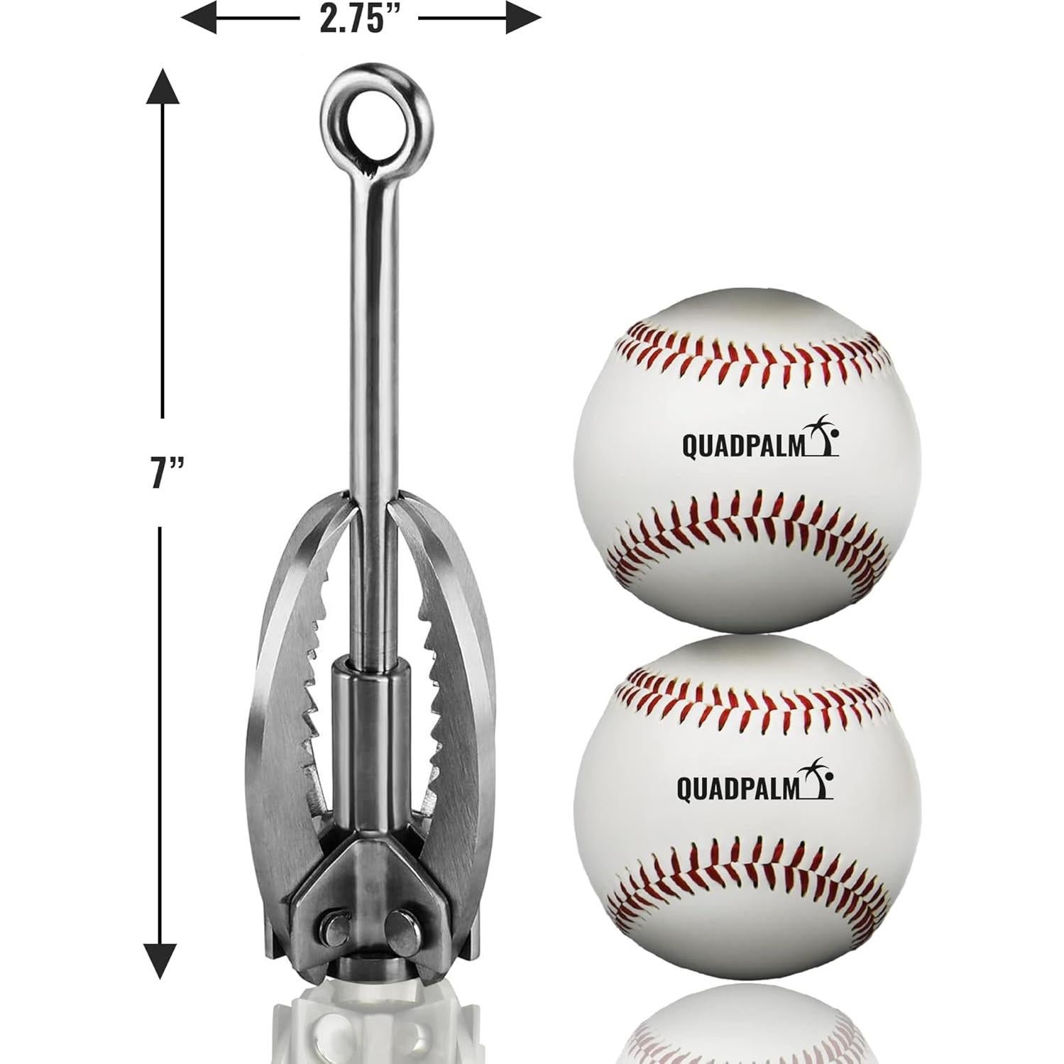 Gancho de Grappling QUADPALM con Cuerda de 10m - Acero Inoxidable