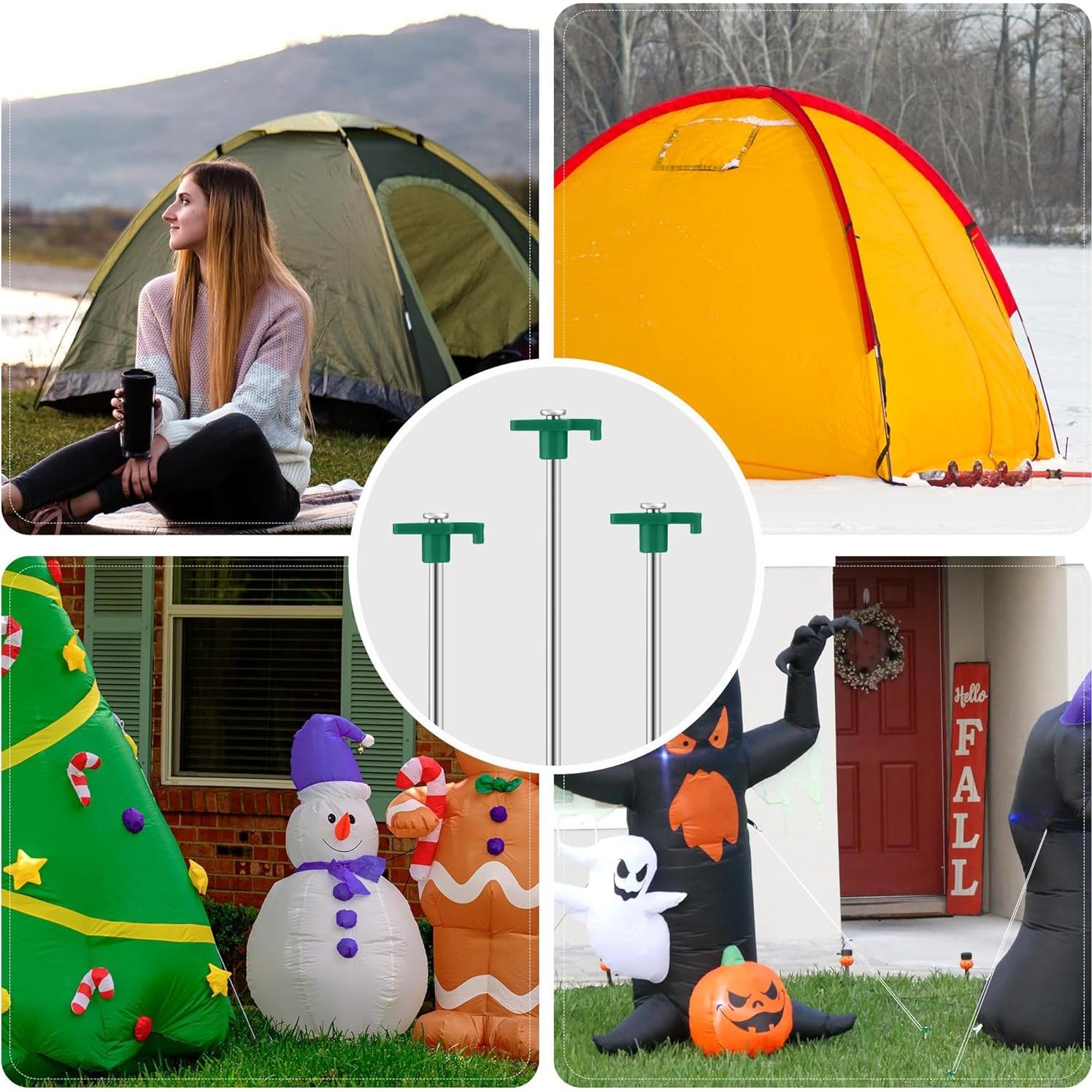 Estacas de Metal Aodaer 24 Piezas 26 cm para Tienda Verde