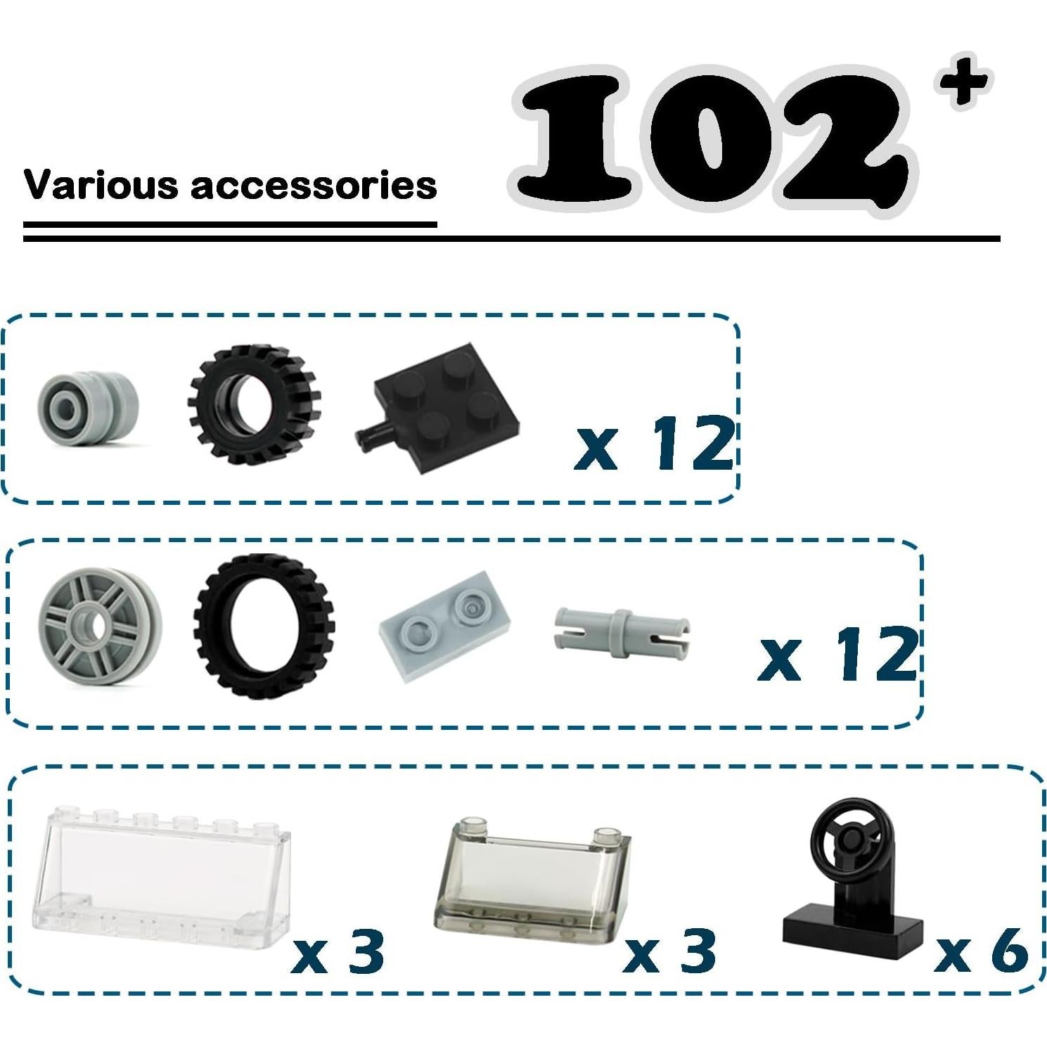 Conjunto de Ruedas y Ejes 102 Piezas Pamvava Juguete Educativo