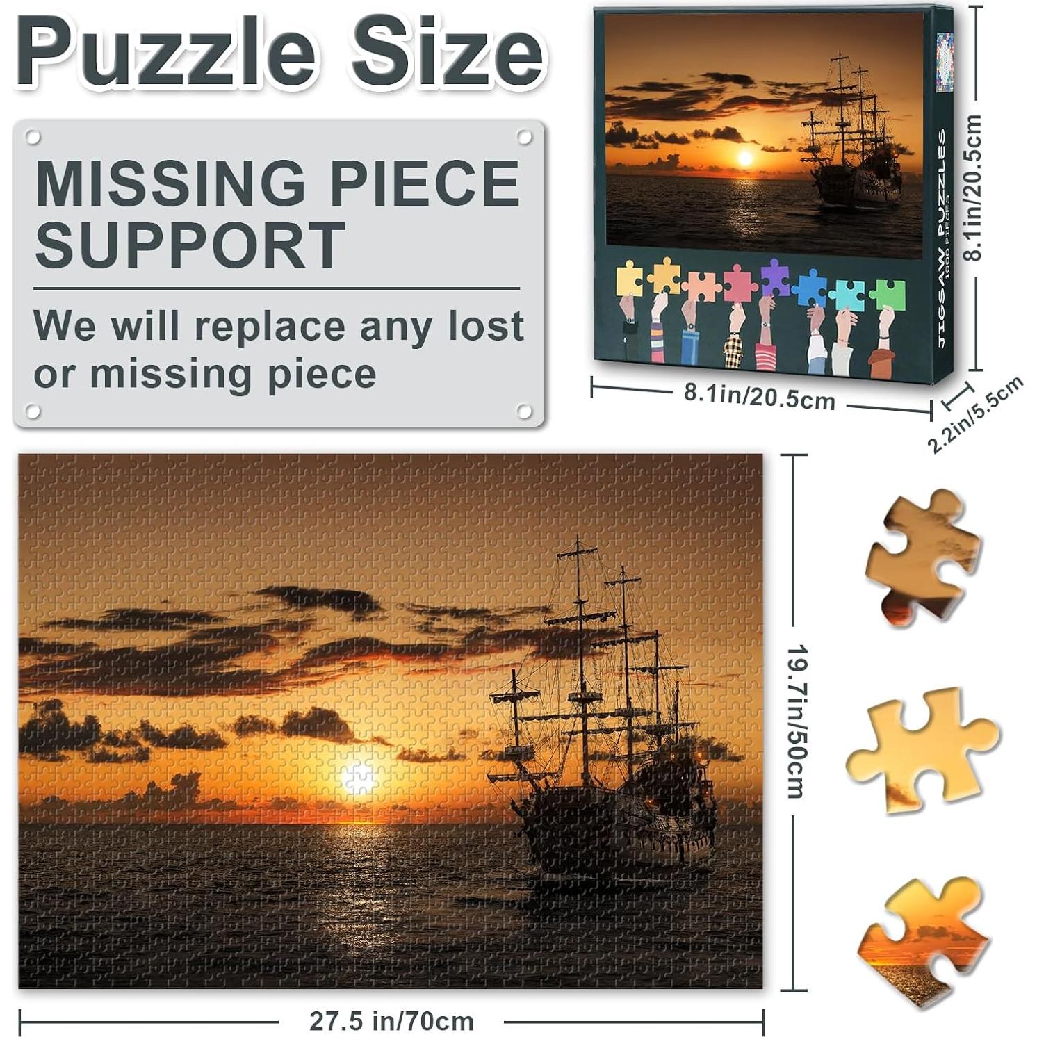 Rompecabezas de Barcos Piratas Mogyn 1000 Piezas 70x50 cm