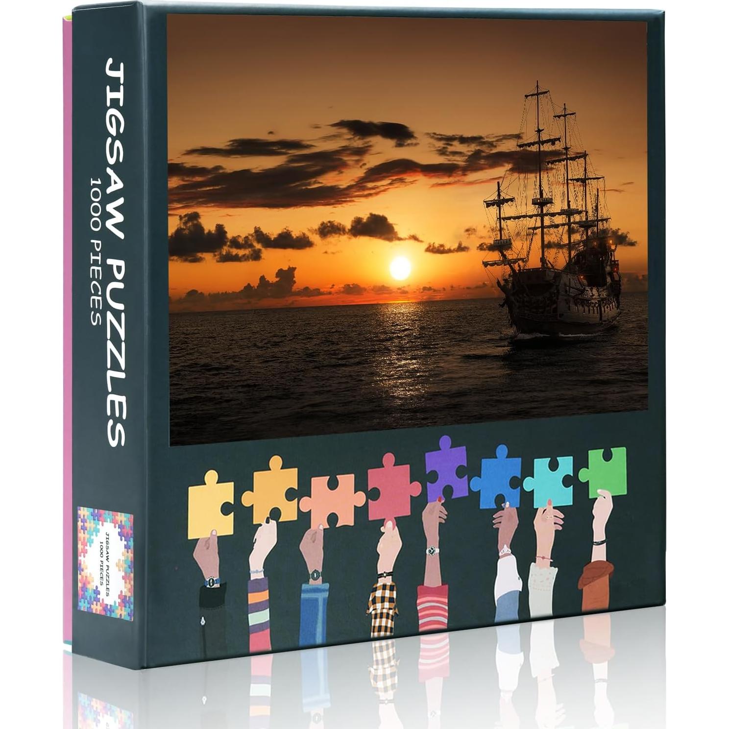 Rompecabezas de Barcos Piratas Mogyn 1000 Piezas 70x50 cm