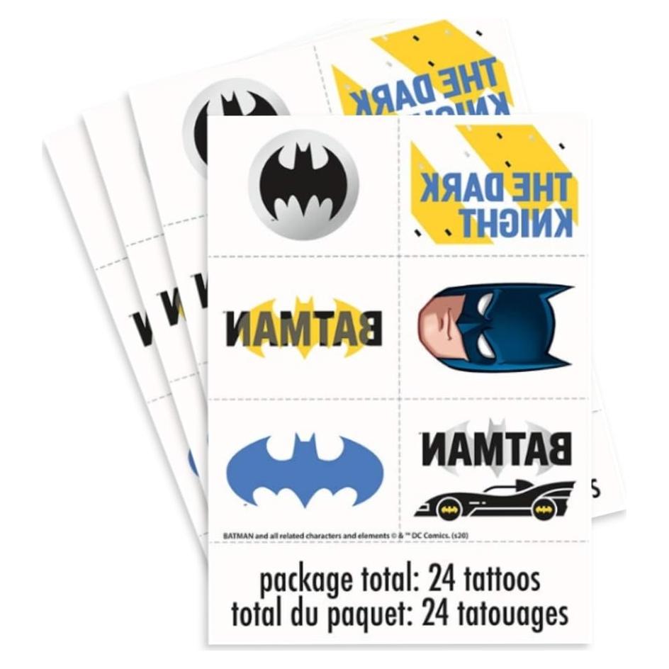 Tatuajes Temporales Multicolor Batman - Paquete 24 Unidades