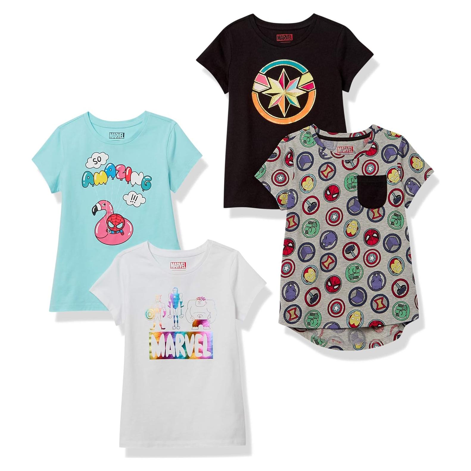 Camisetas Manga Corta Niños Amazon Essentials 4 Pzs Marvel