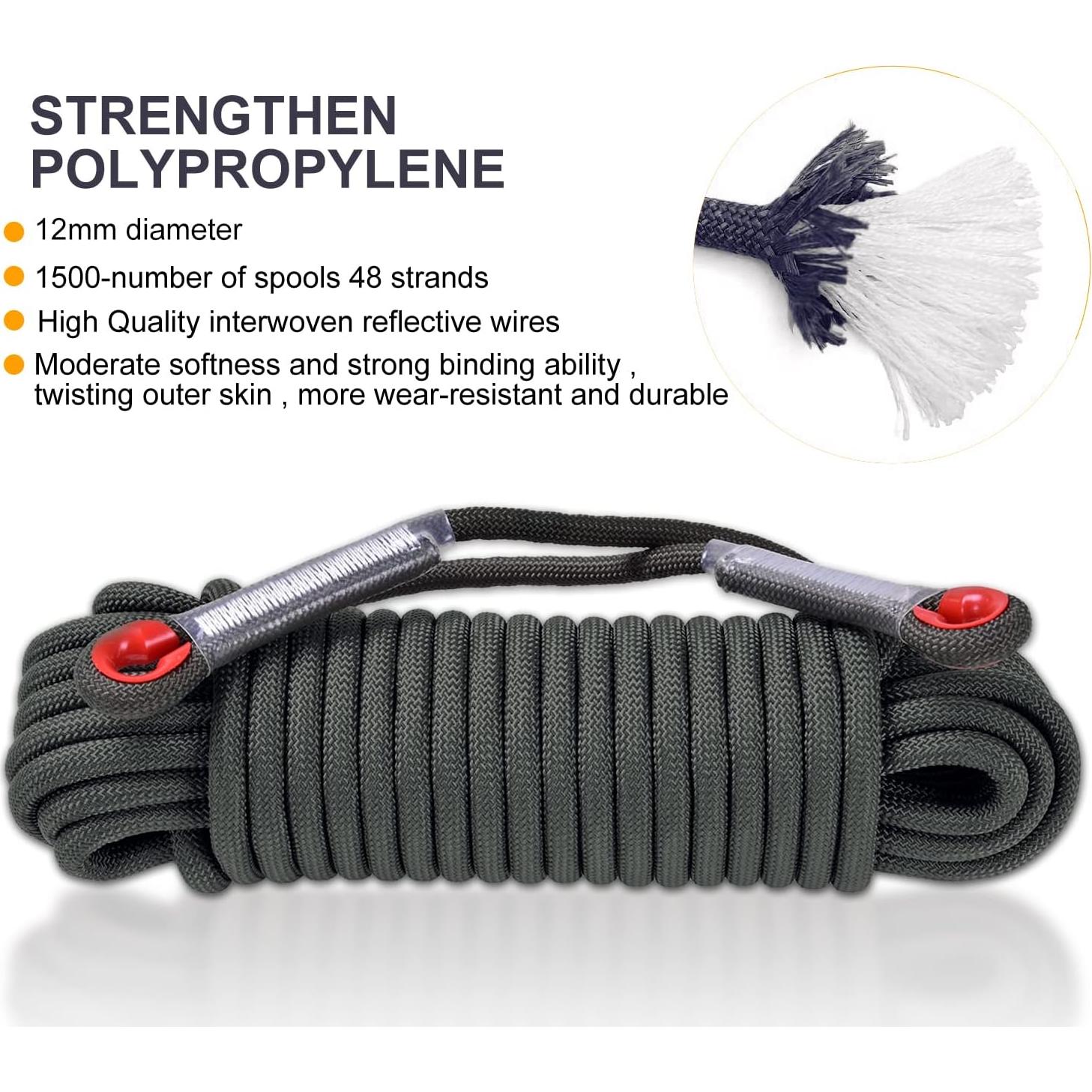 Cuerda de Escalada LZ.MZXU 12mm 10M Negra Resistente