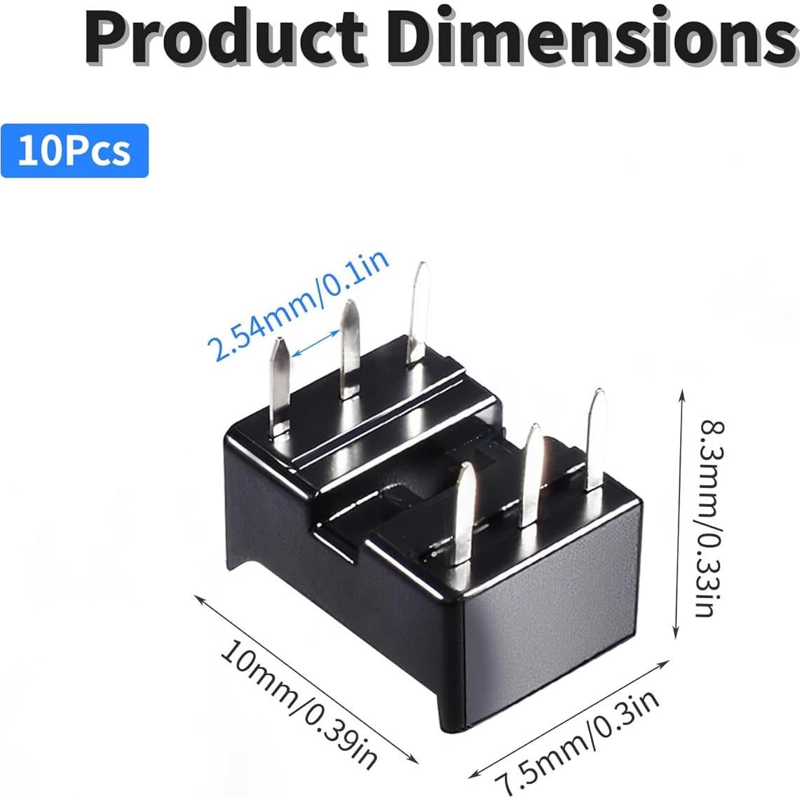 10 Piezas Zócalo IC DIP 6 Pines 2.54mm FOCMKEAS