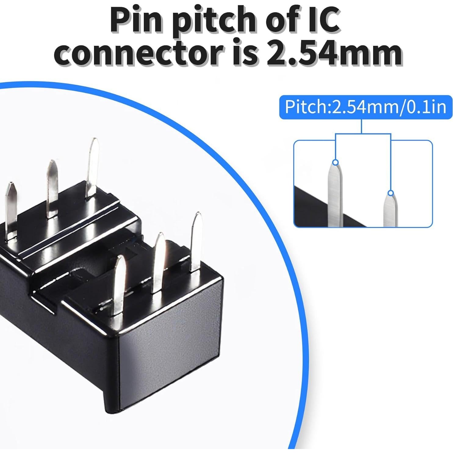 10 Piezas Zócalo IC DIP 6 Pines 2.54mm FOCMKEAS