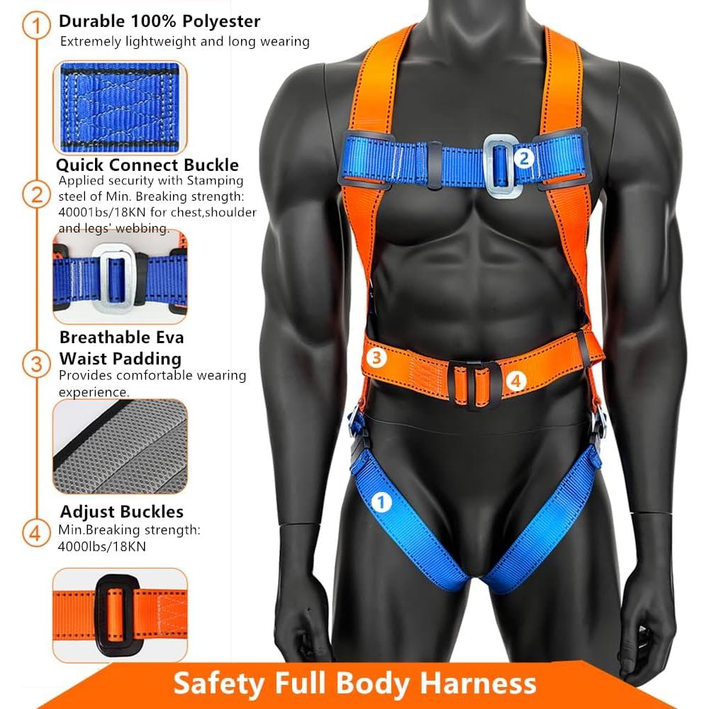 Arnés de Seguridad Glorouschu para Todo el Cuerpo - Naranja