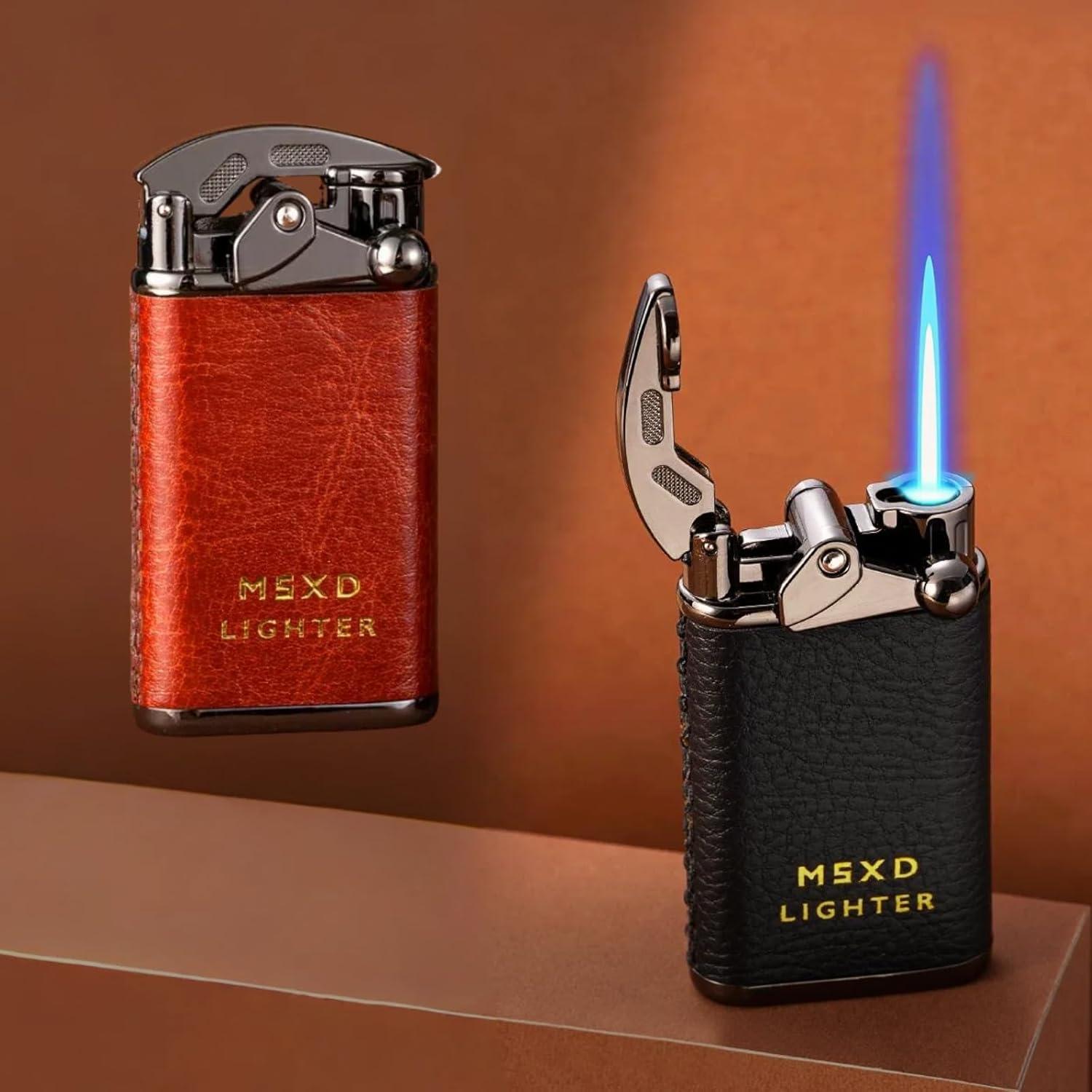 Encendedor de Butano NINSI Retro Negro, Llama Ajustable a Prueba de Viento