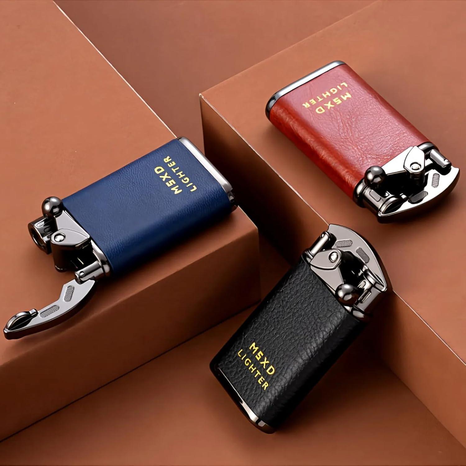 Encendedor de Butano NINSI Retro Negro, Llama Ajustable a Prueba de Viento