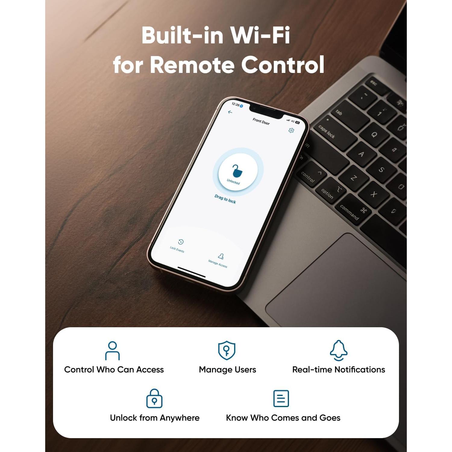 Cerradura Inteligente eufy C30 WiFi, Control Remoto y Cierre Automático