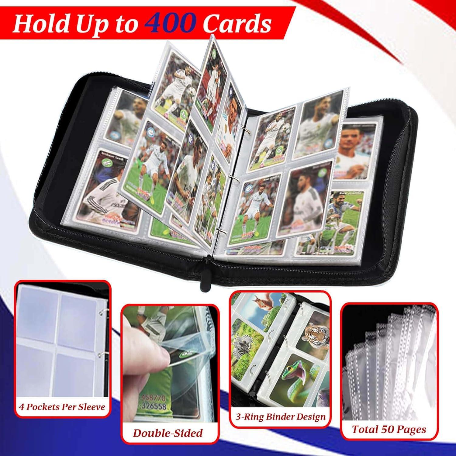 Carpeta de Cartas de Comercio Karjiang 400 Bolsillos Negra