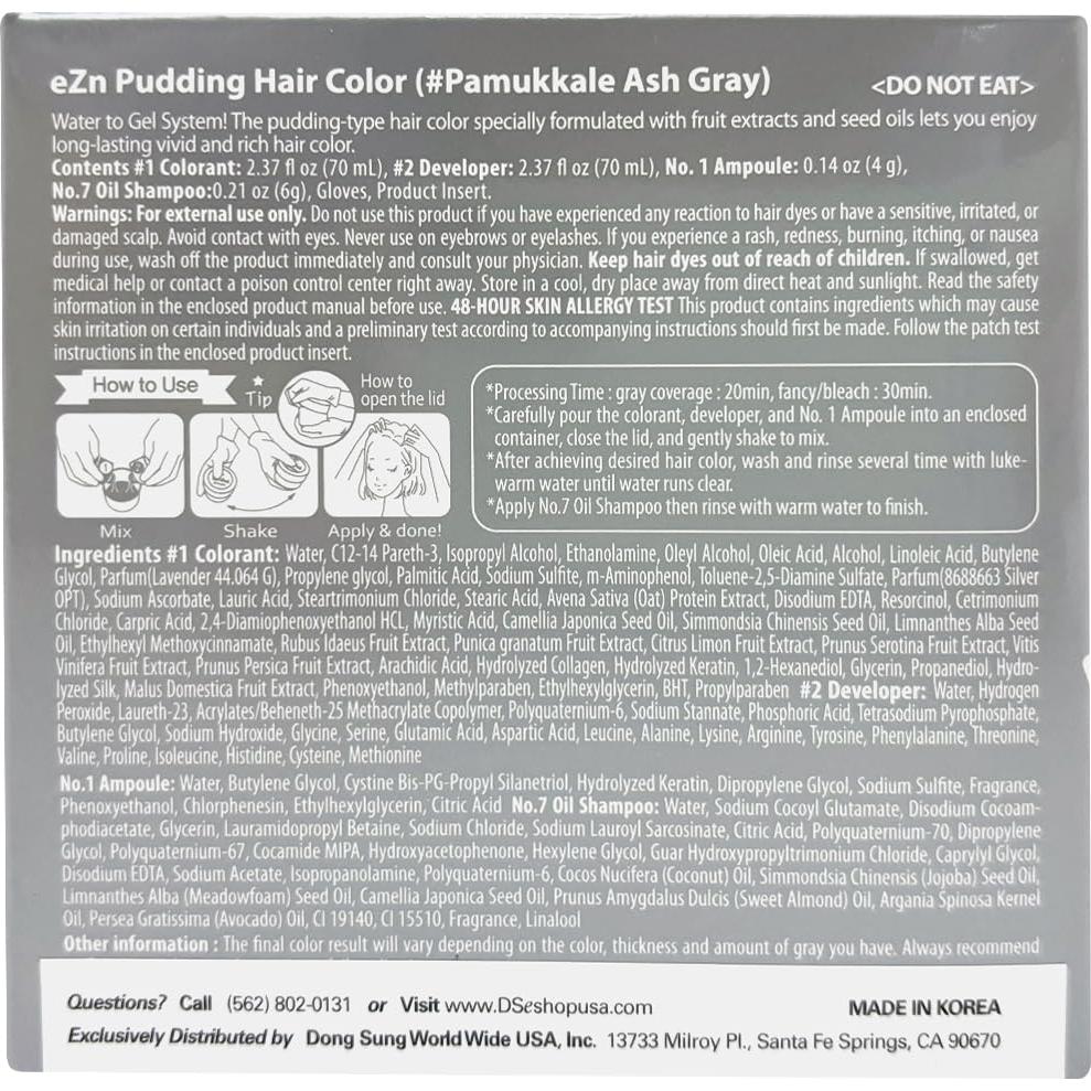 Tinte Semipermanente para Cabello eZn Pudding Gris Ceniza 272g
