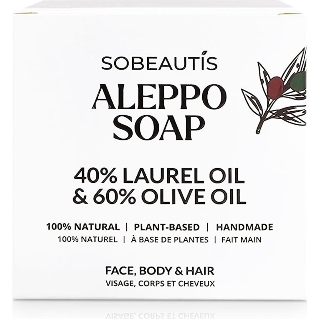 Jabón Natural de Alepo Sobeautis 40% Laurel 60% Oliva 140g