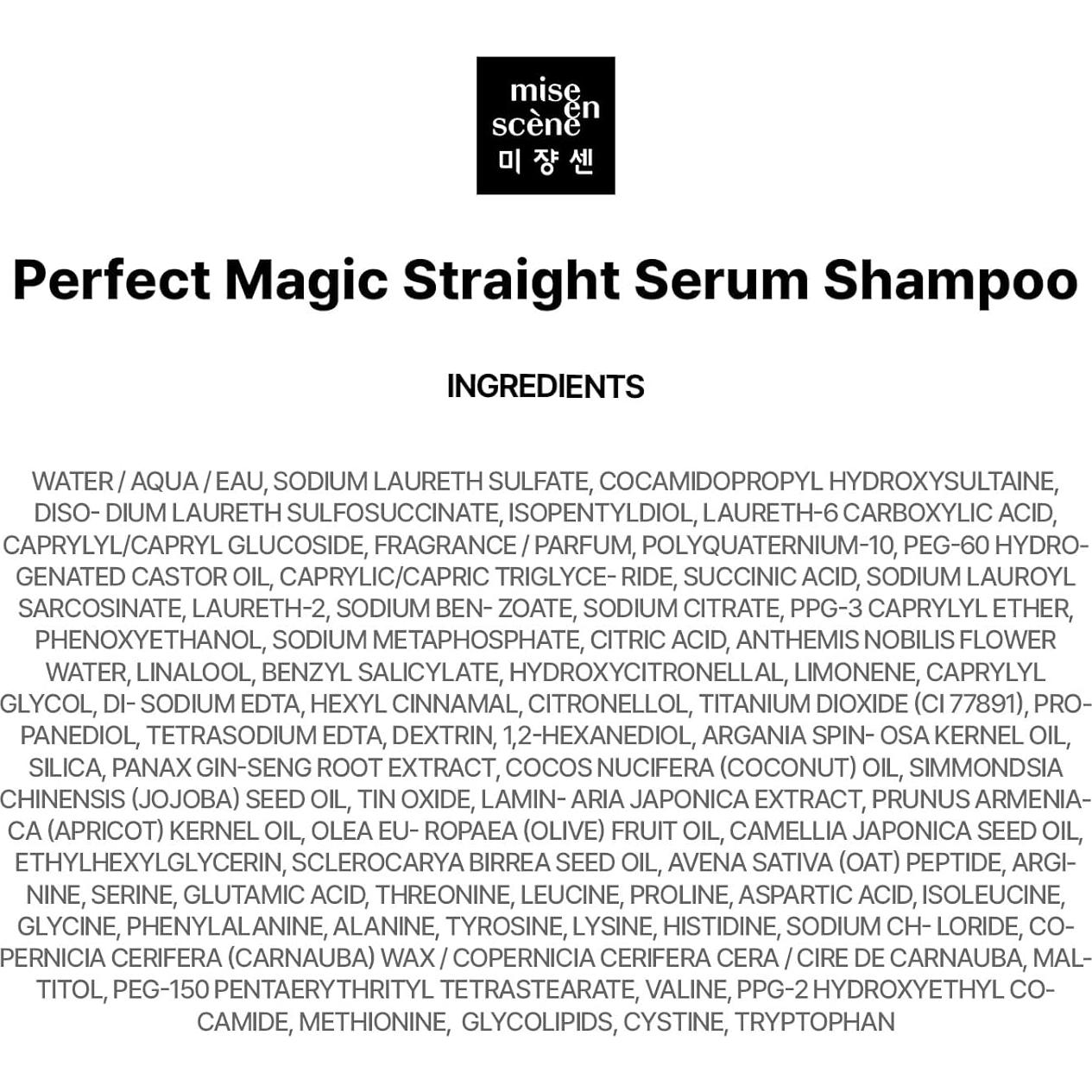 Champú Magic Straight Mise En Scene 530 ml - Anti-Frizz y Brillo
