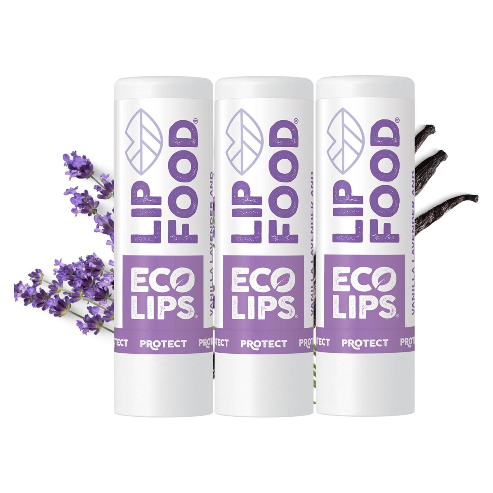 Bálsamo Labial Orgánico Eco Lips Lip Food 3-pack Lavanda Vainilla