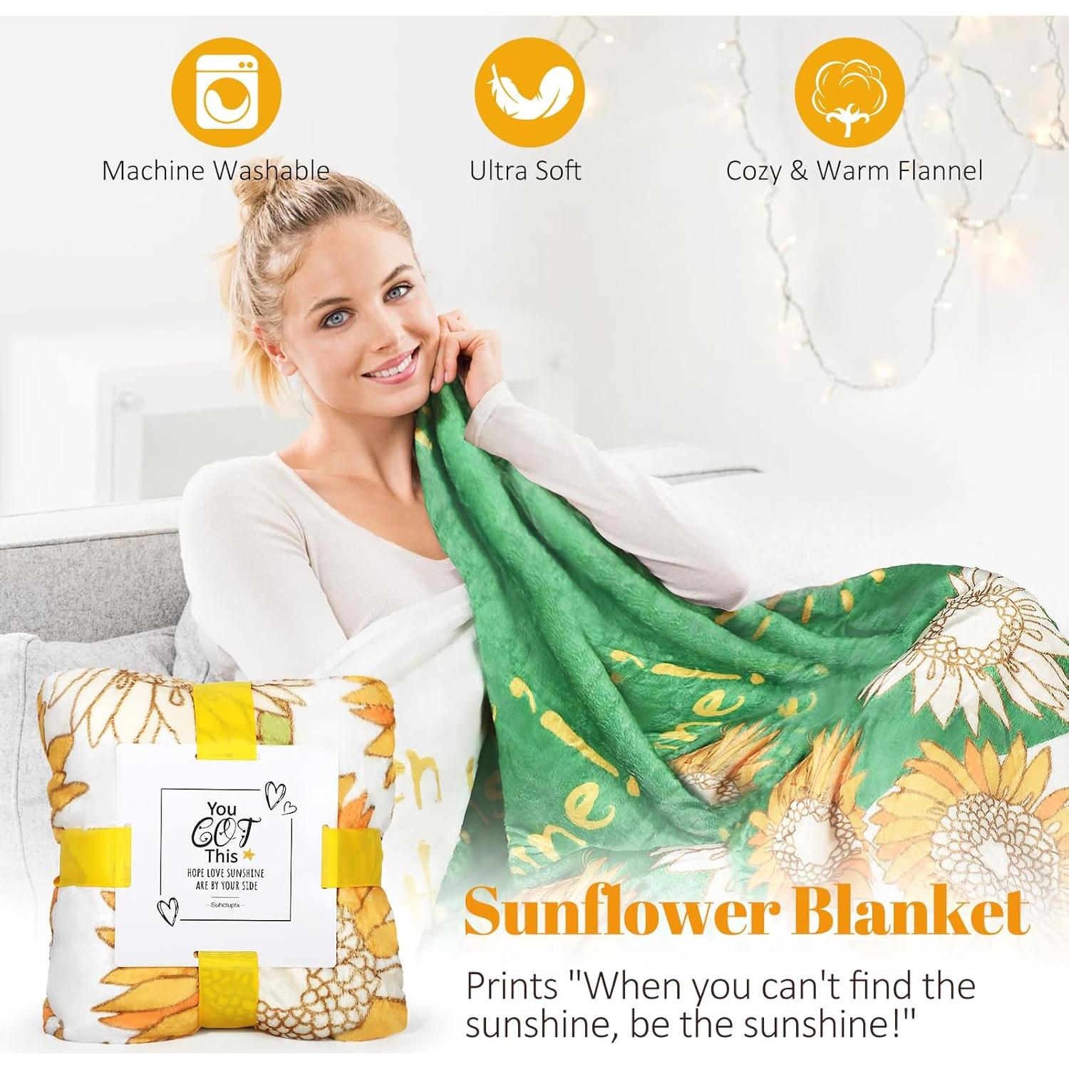 Cesta de Regalos de Girasol para Mujeres - 15 Piezas de Cuidado Personal