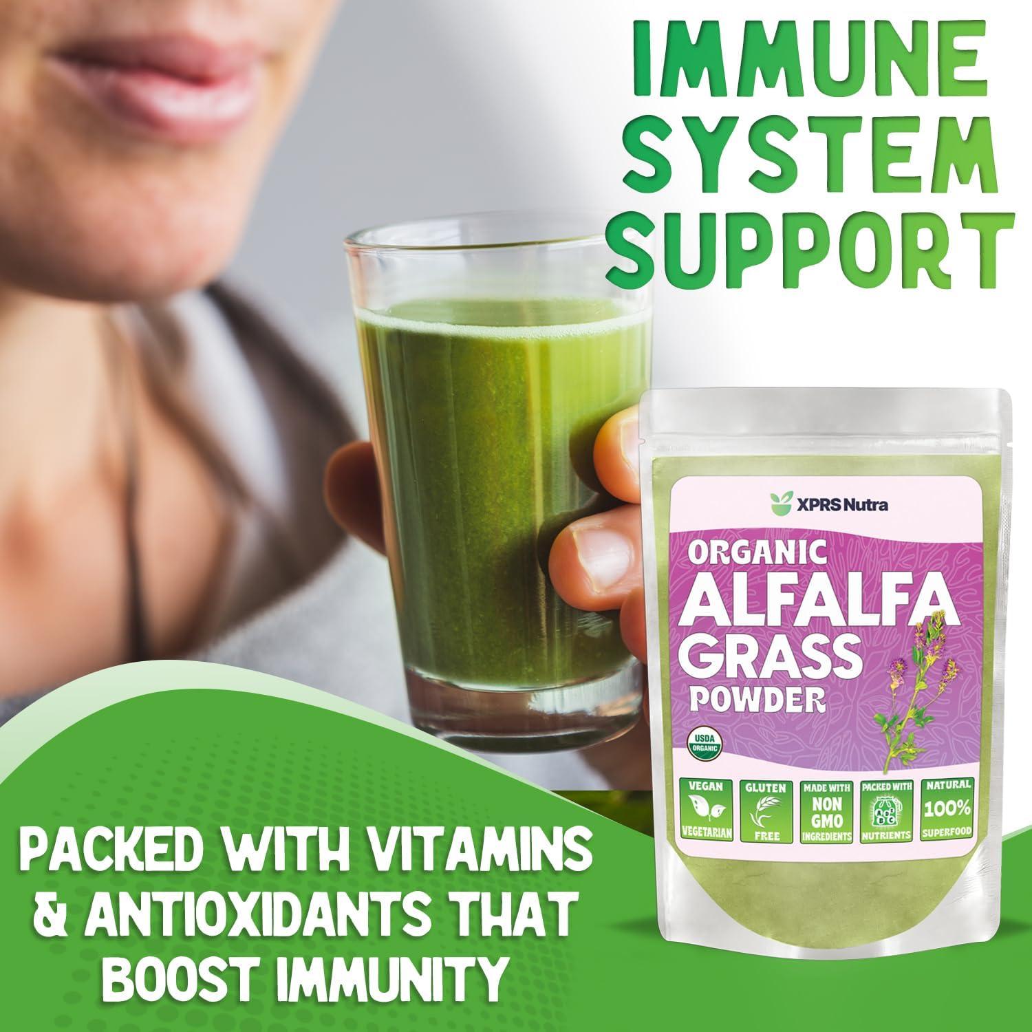 Polvo de Alfalfa Orgánico XPRS Nutra 113.4g - Suplemento Vegano