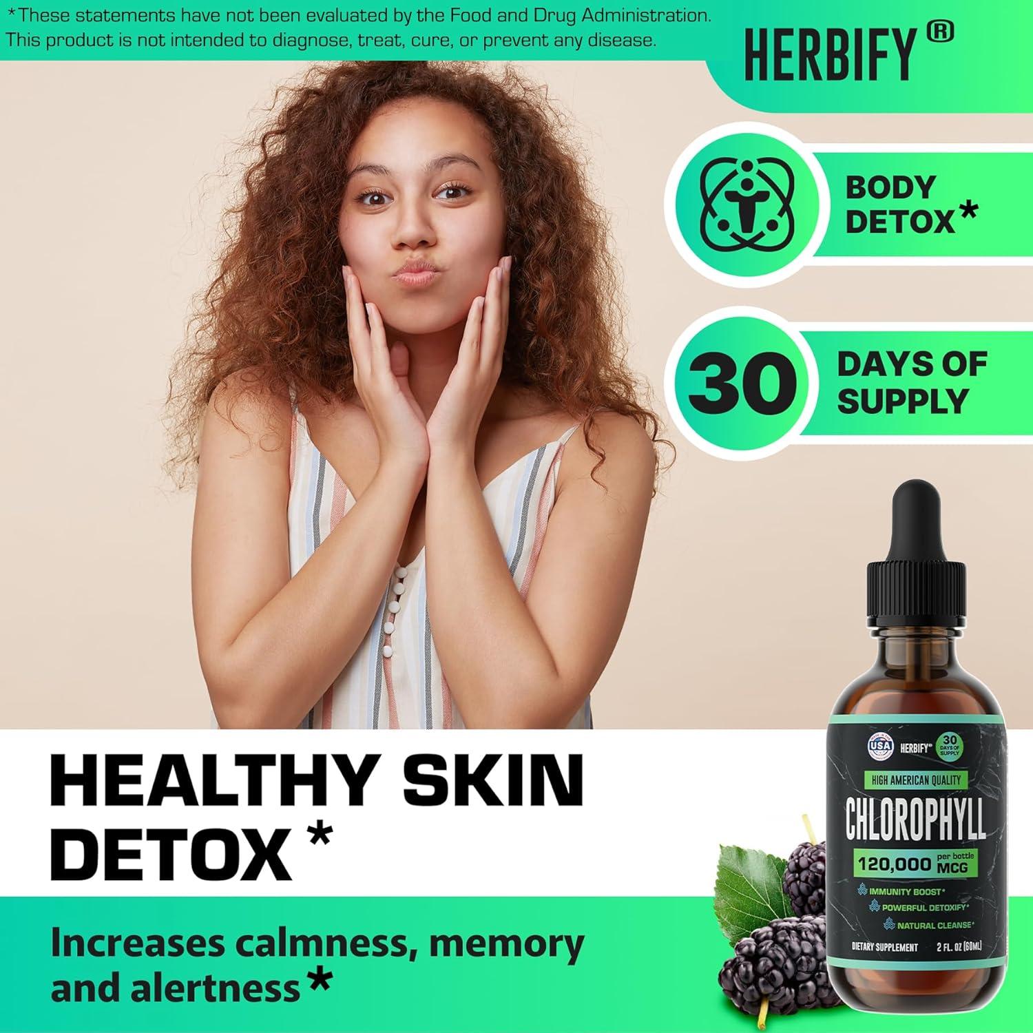 Gotas de Clorofila Líquida HERBIFY 59.15 ml - Energía y Salud