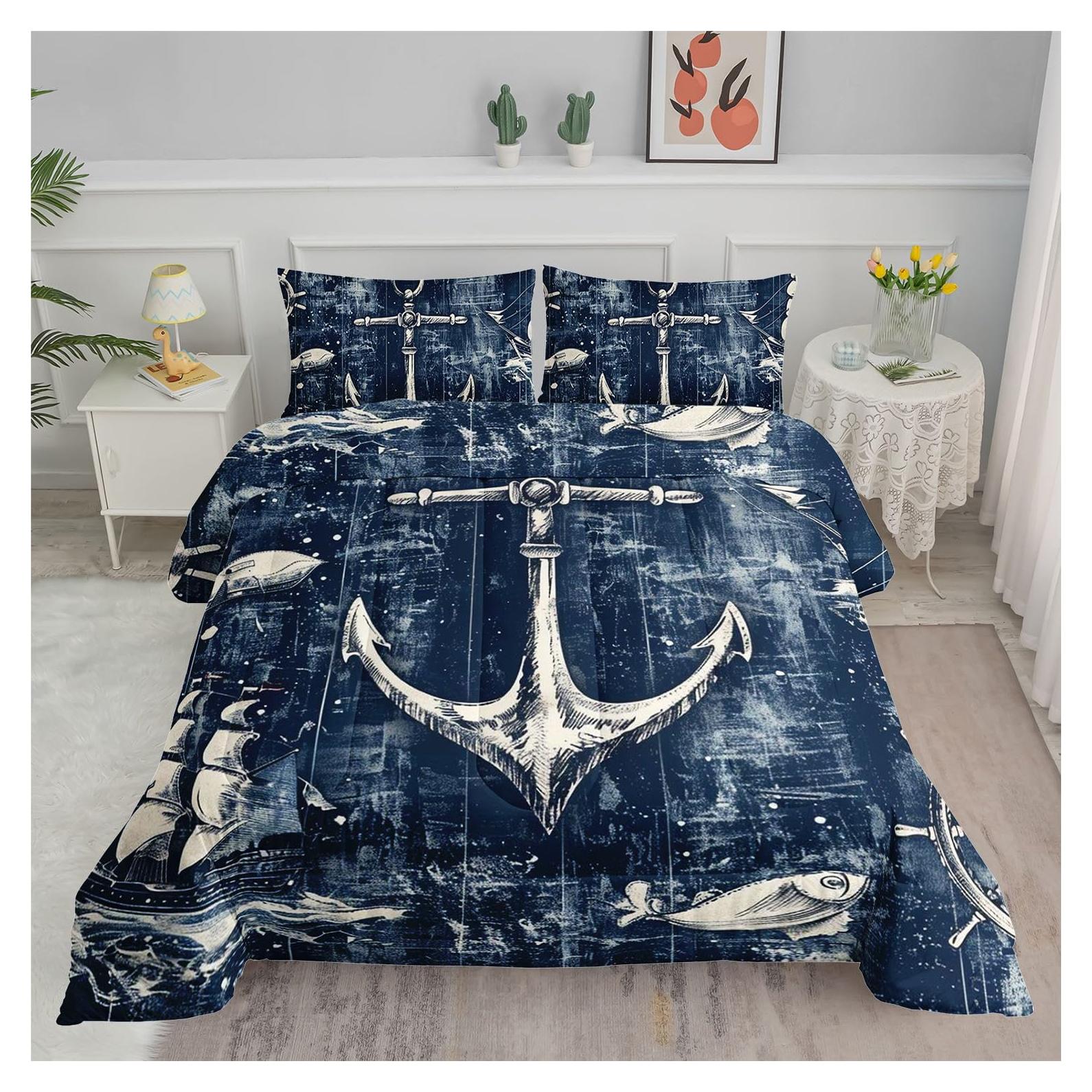 Conjunto Edredón Twin Smell Sunshine Ancla 173x218 cm 3 Piezas