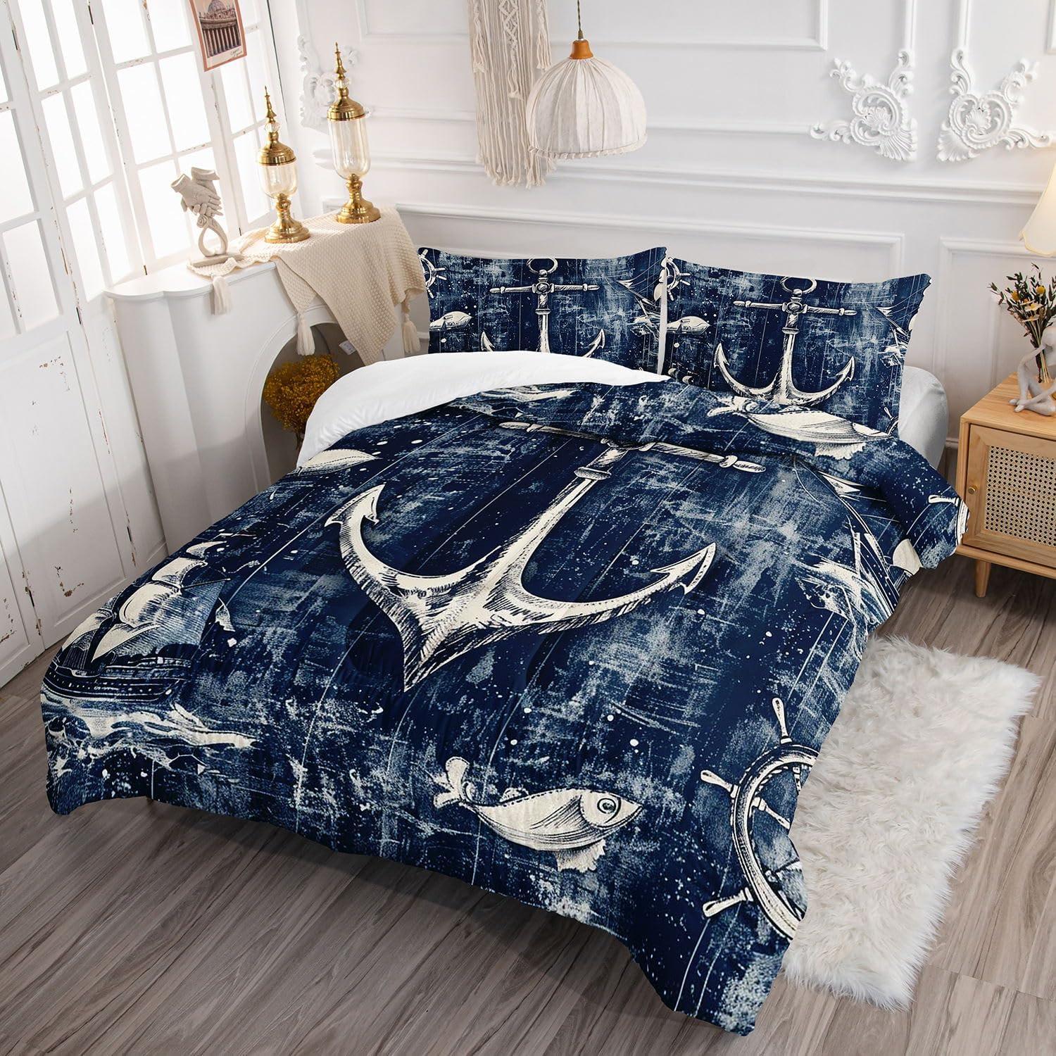 Conjunto Edredón Twin Smell Sunshine Ancla 173x218 cm 3 Piezas