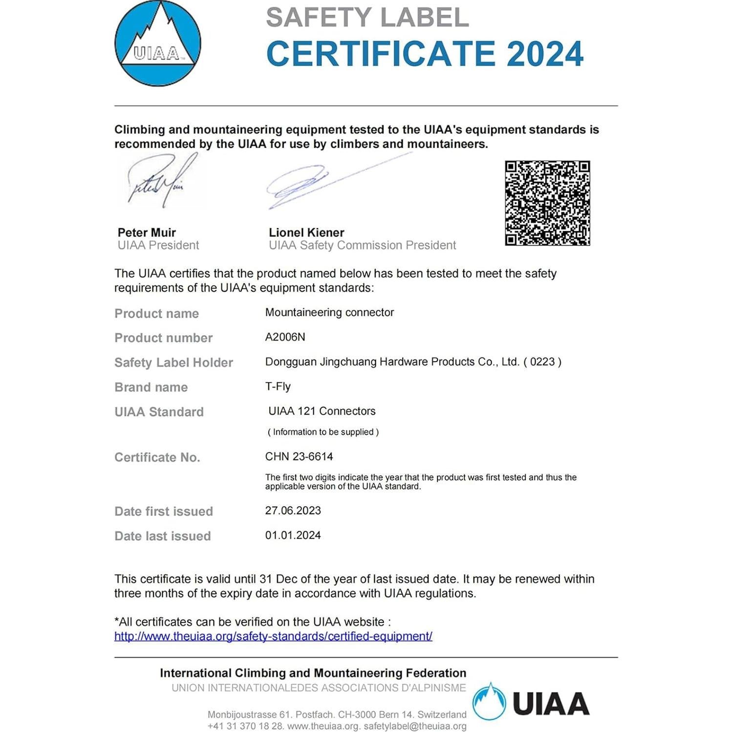 Mosquetón de Escalada Favofit F002 42KN Bloqueo Automático