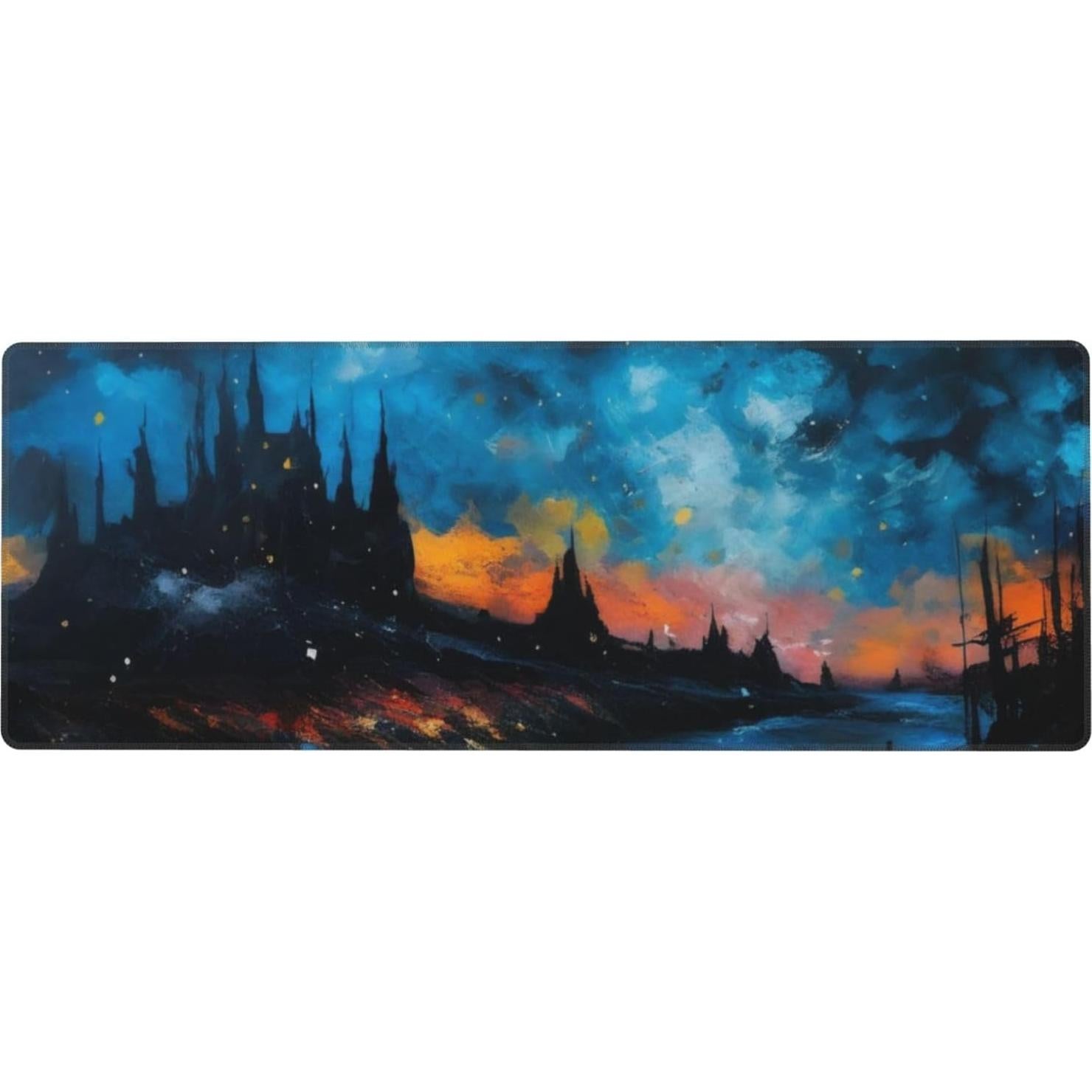 Alfombrilla de Ratón Grande AZJINCOS Castillo en la Noche 800x300mm