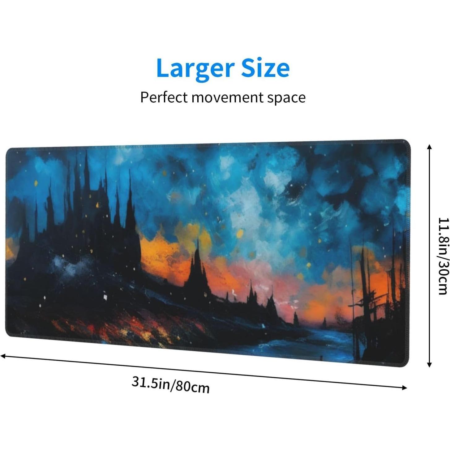 Alfombrilla de Ratón Grande AZJINCOS Castillo en la Noche 800x300mm
