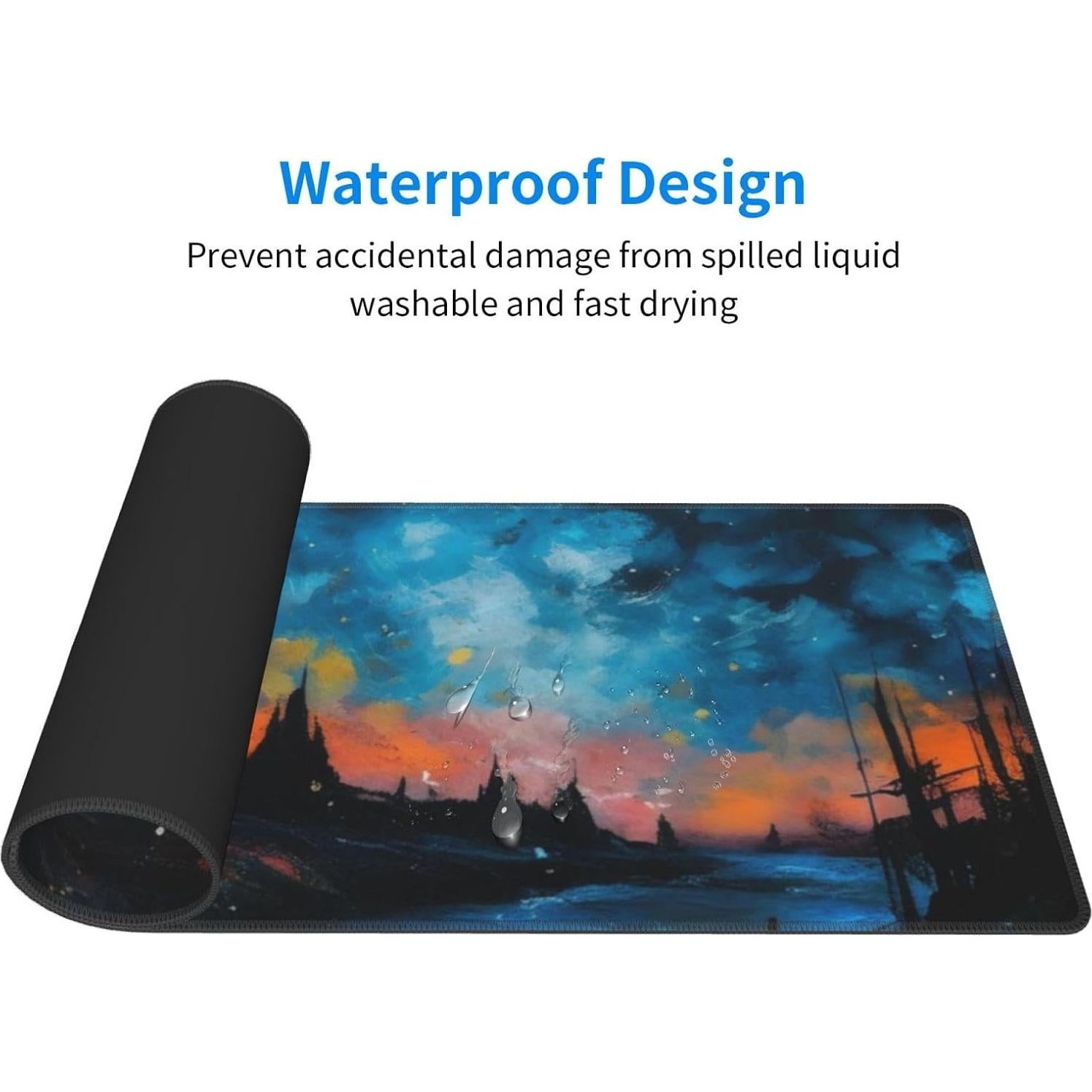 Alfombrilla de Ratón Grande AZJINCOS Castillo en la Noche 800x300mm