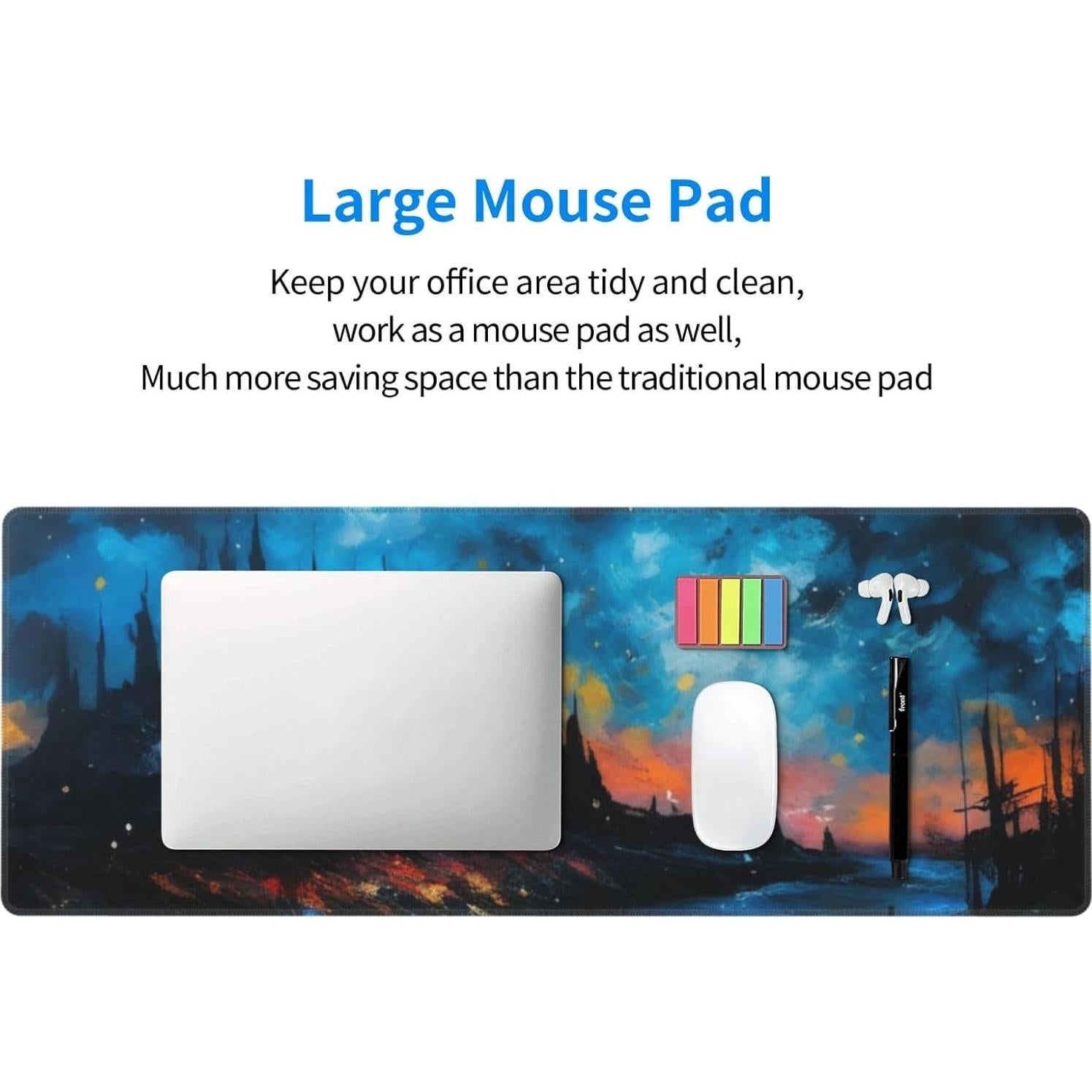 Alfombrilla de Ratón Grande AZJINCOS Castillo en la Noche 800x300mm