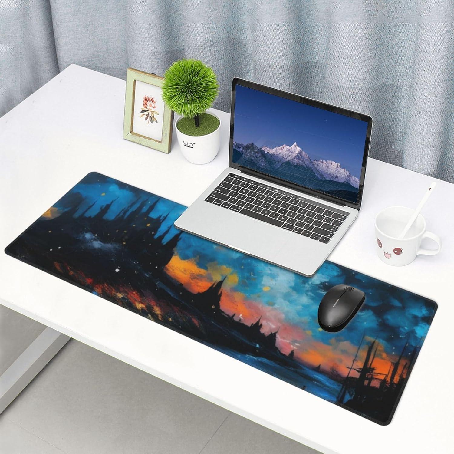 Alfombrilla de Ratón Grande AZJINCOS Castillo en la Noche 800x300mm