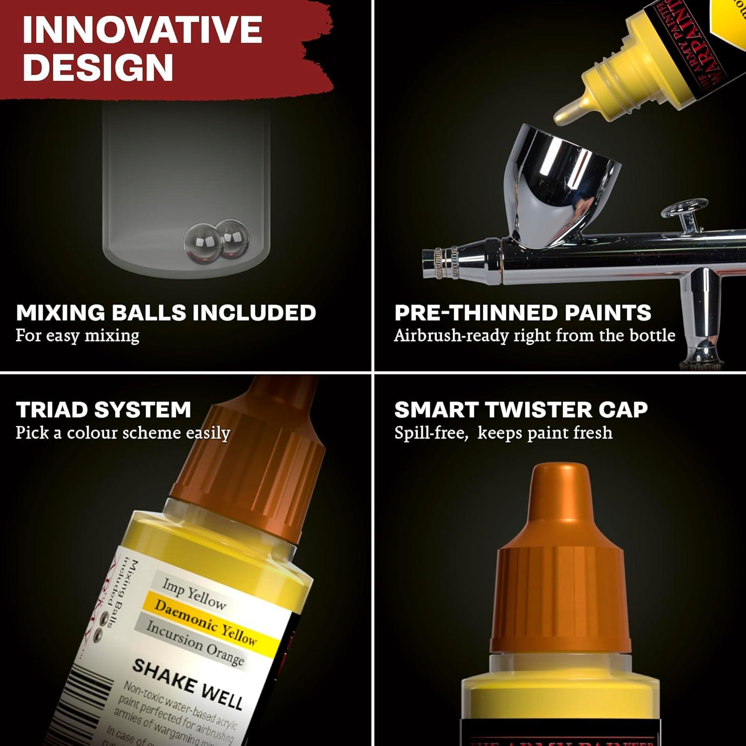 Pintura Acrílica para Aerógrafo The Army Painter 6 x 18 ml Negra