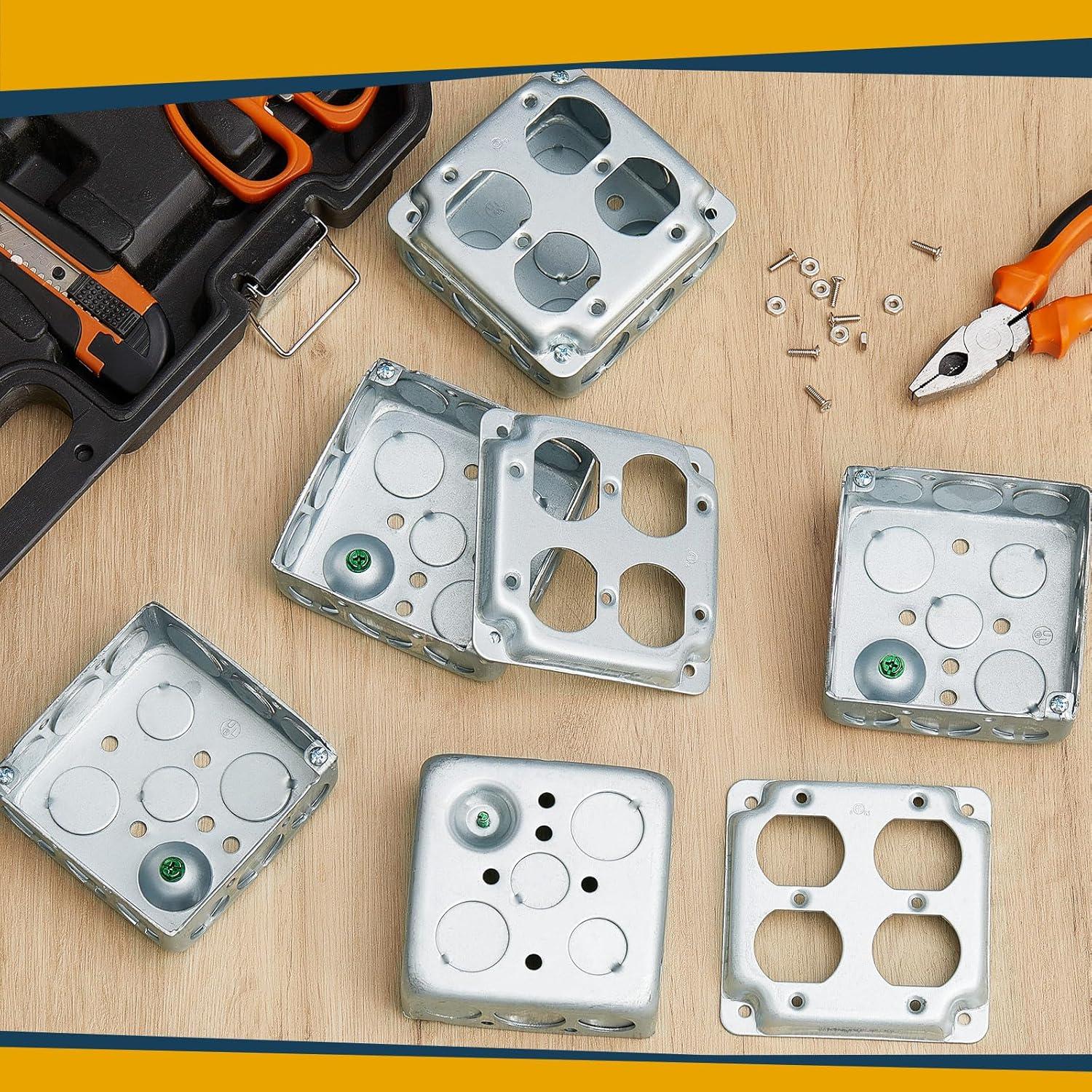 4 Cajas de Conexiones Eléctricas Doble Dúplex Copkim 10.16 cm