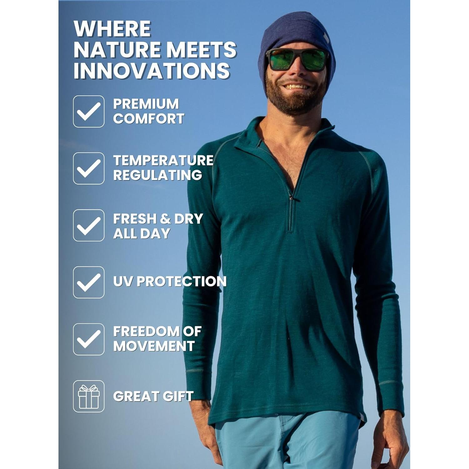 Gorro de lana merino unisex - Gris melange - Talla grande