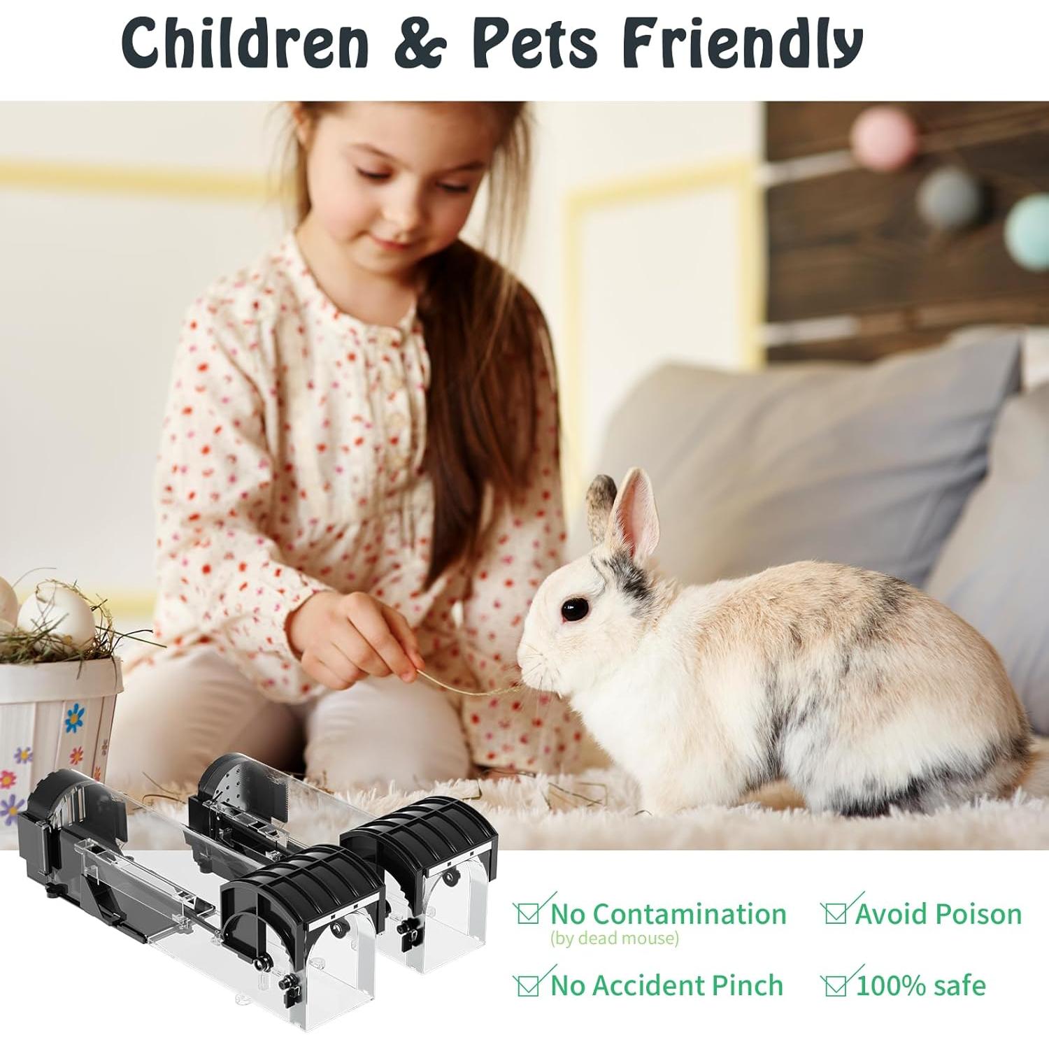 Trampa Humana para Ratones IIWEY 30.48 cm Reutilizable Negra