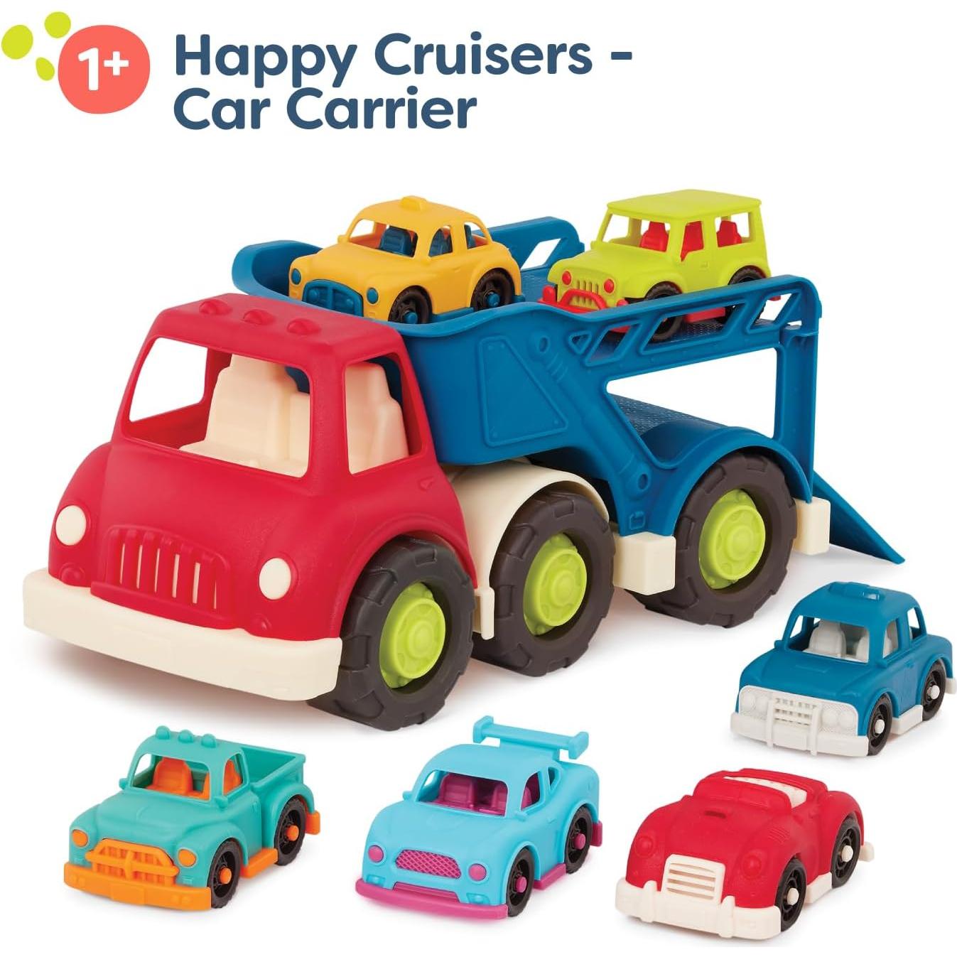 Camión Transportador de Autos B. toys + 6 Autos Mini - 1.27 kg