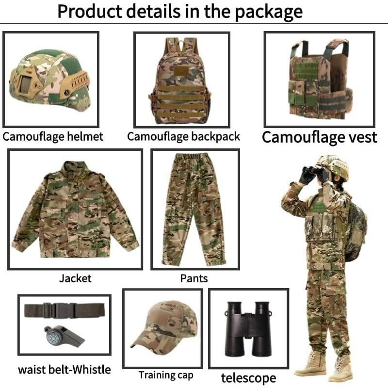 Disfraz de Soldado Infantil Klocerg Conjunto Completo Camuflaje