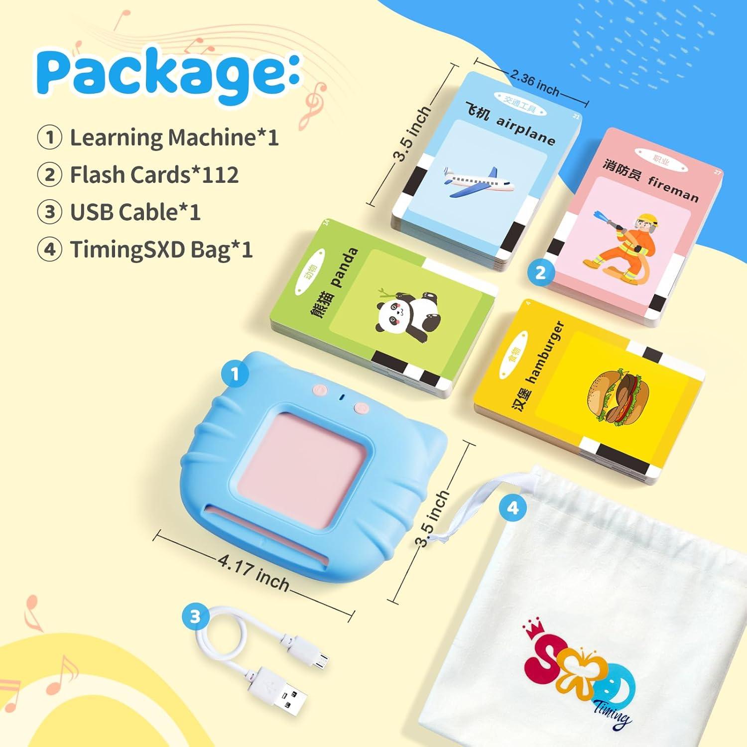 Tarjetas de Flash Bilingües TimingSXD Chino/Inglés 224 Palabras