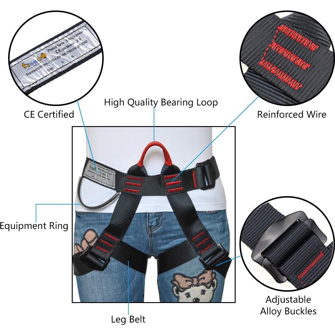 Arnés de Escalada HeeJo ZY01 Poliester 300KG Ajustable