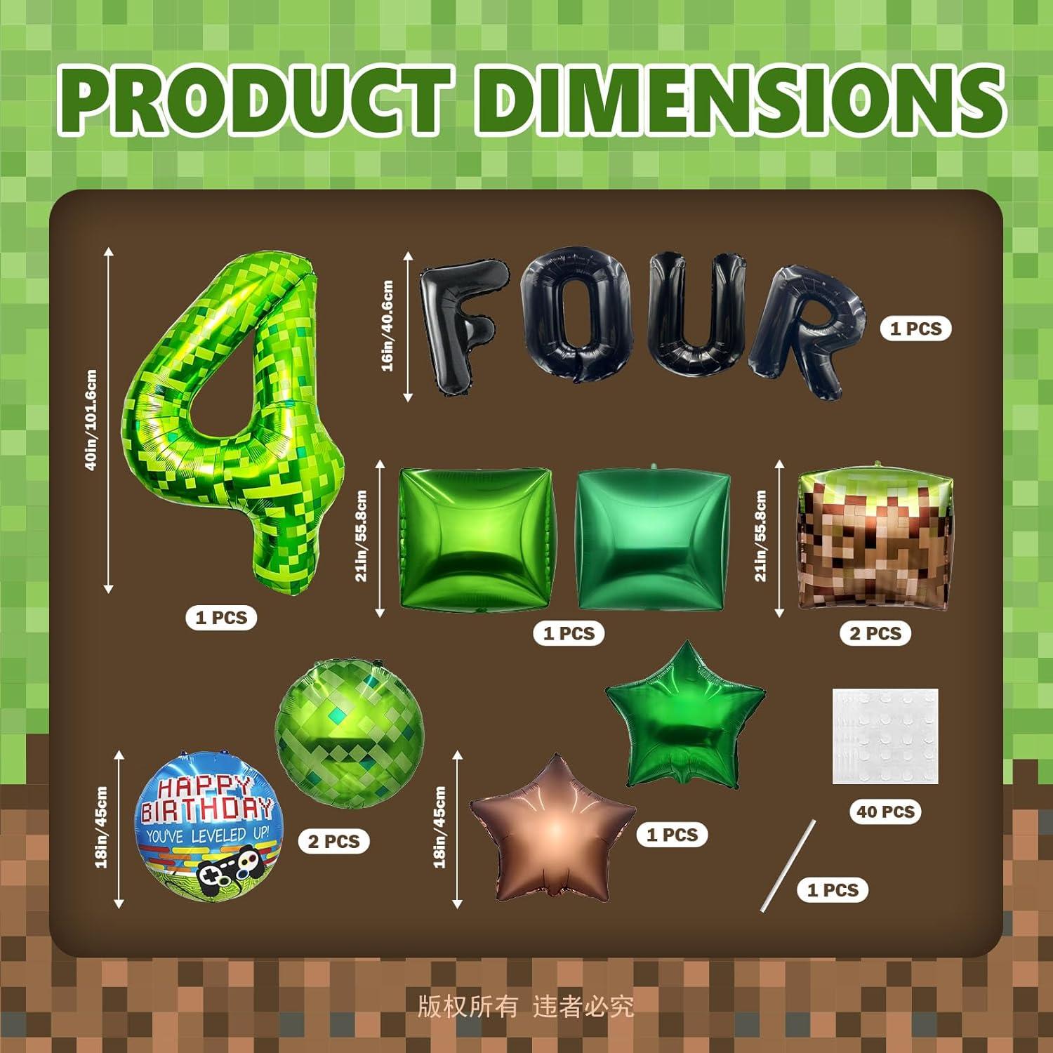 Conjunto de globos temáticos de píxeles WENTIYA - 15 piezas