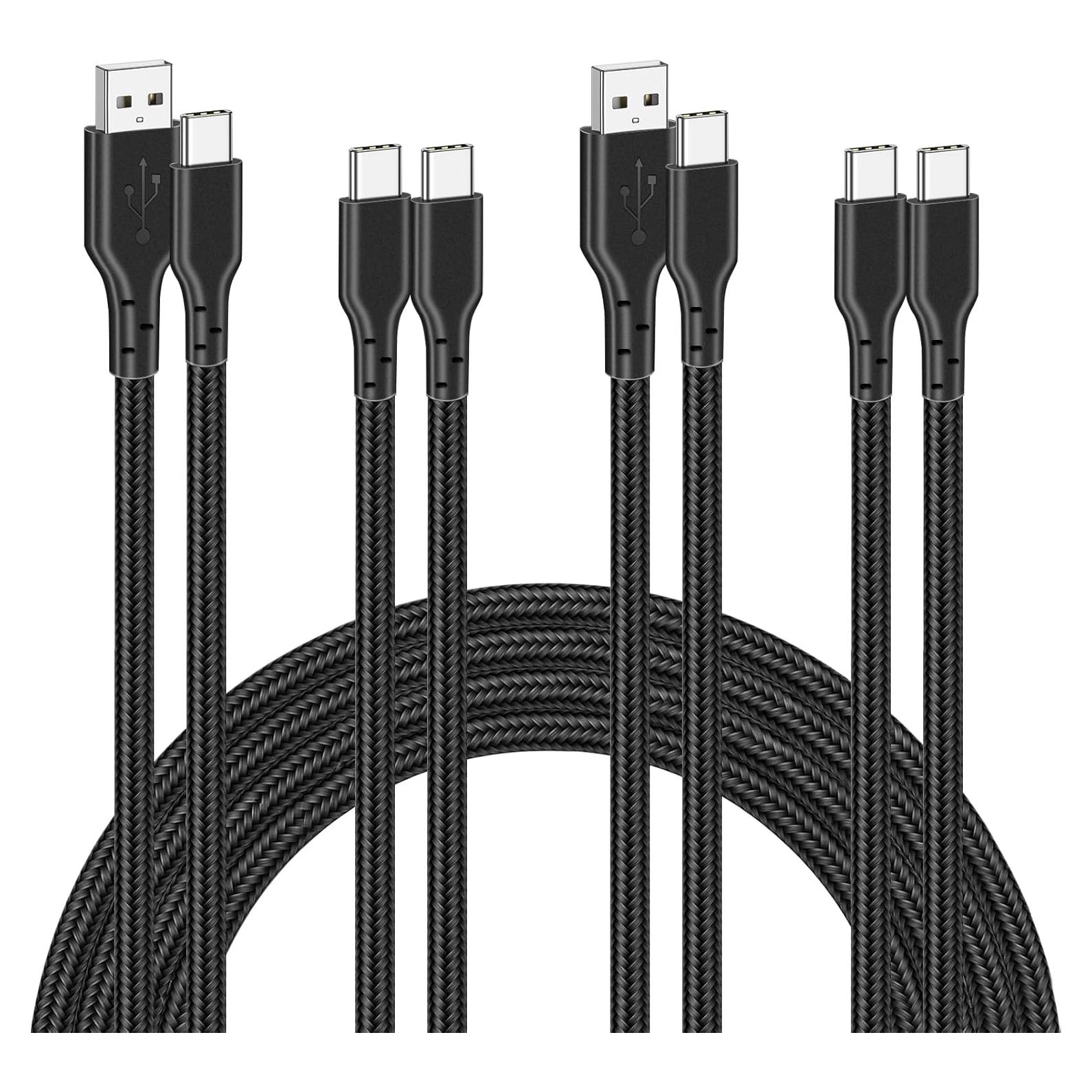 Paquete de 4 Cables de Carga Rápida 60W USB-C Famoby 0.94m