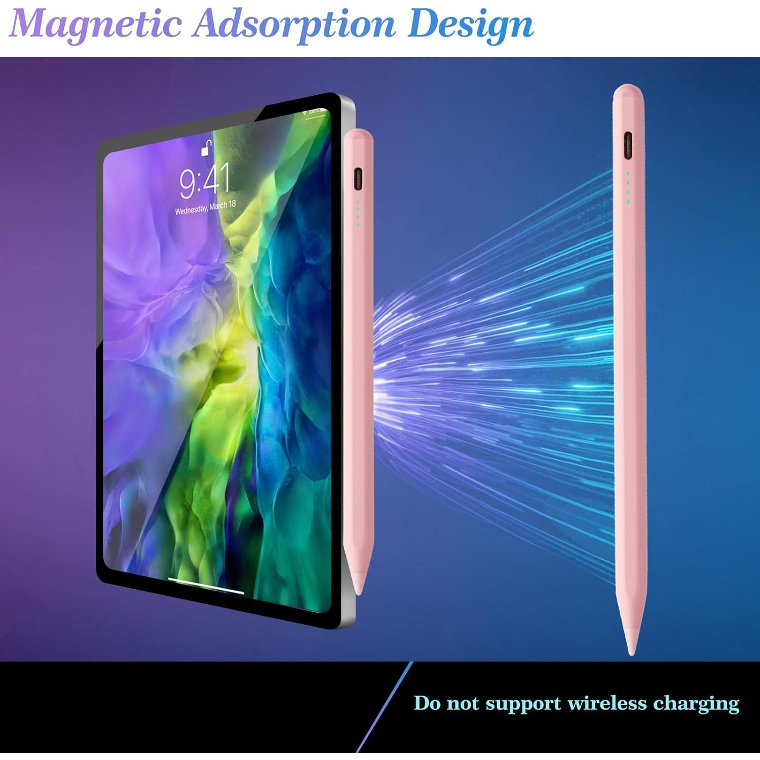 Lápiz Stylus Rosa para iPad 10ª Gen, Carga Rápida, Compatible