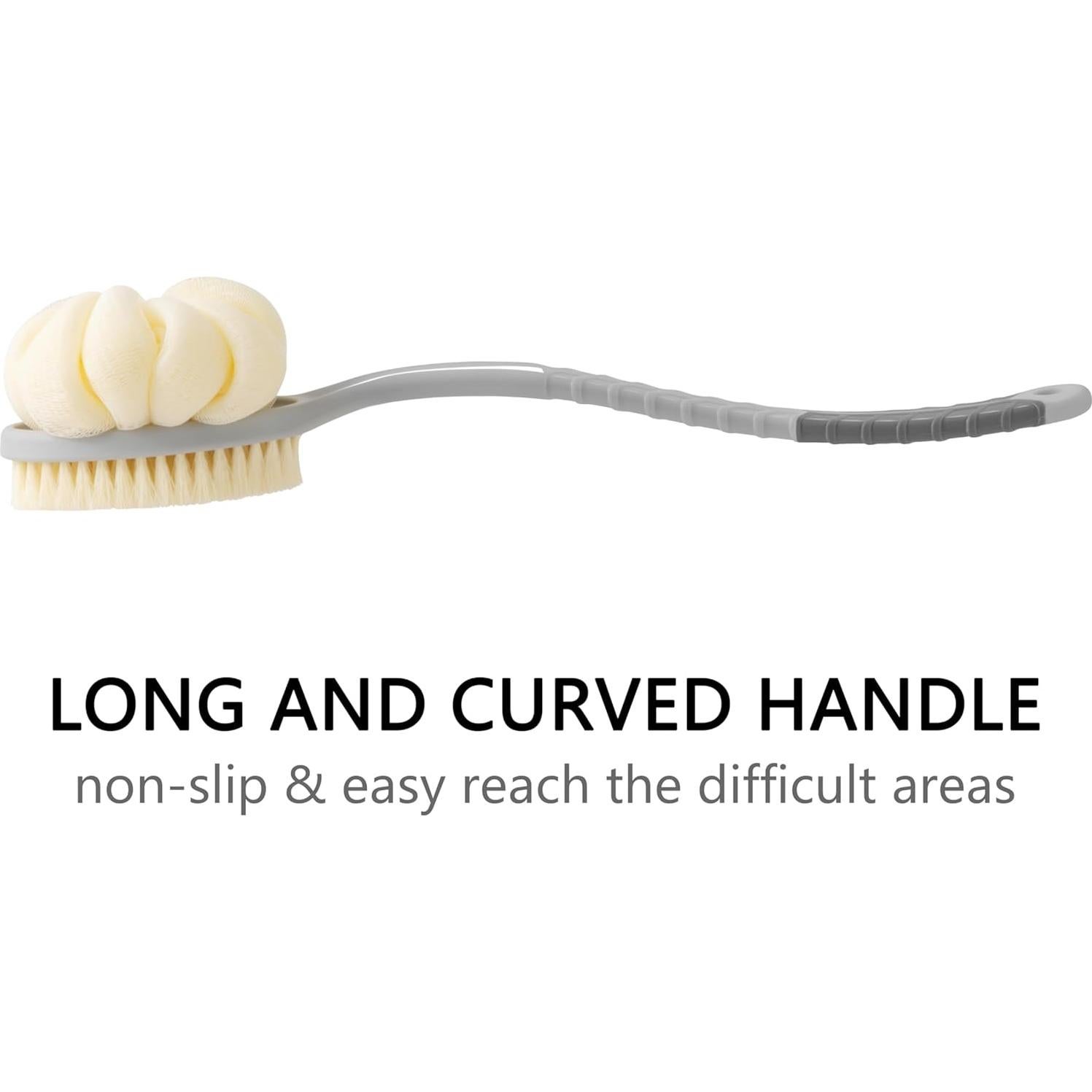 Cepillo de Ducha Exfoliante Arswin con Lufa y Mango Antideslizante