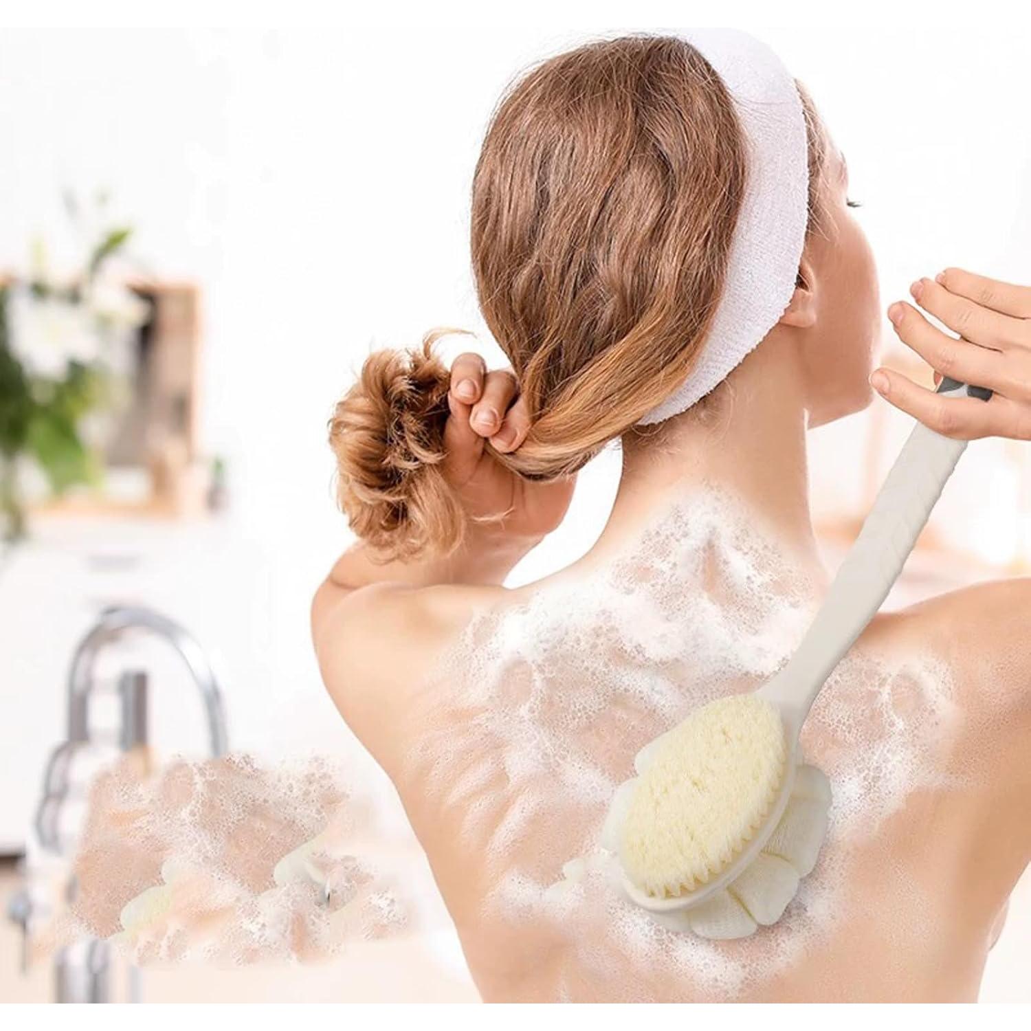 Cepillo de Ducha Exfoliante Arswin con Lufa y Mango Antideslizante