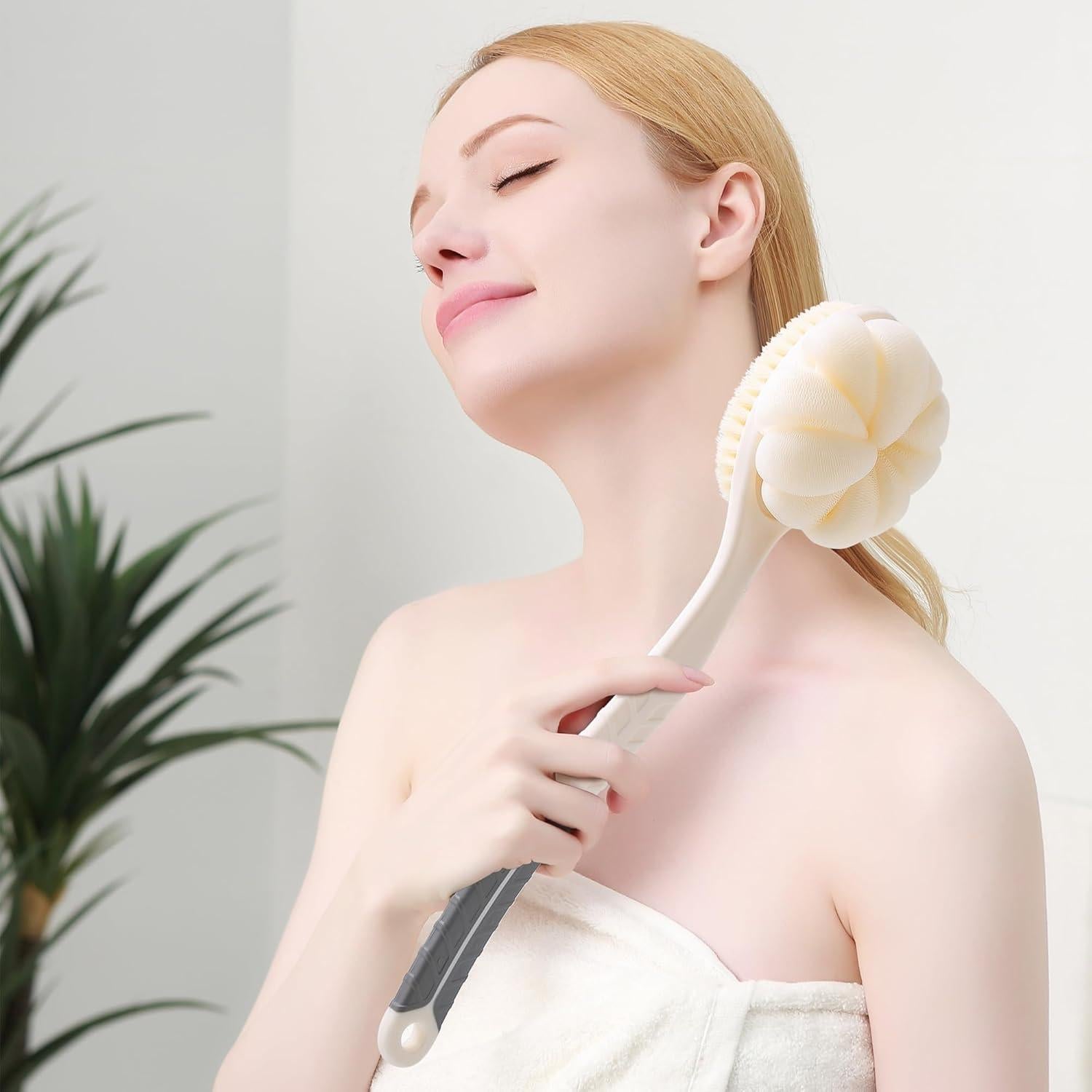 Cepillo de Ducha Exfoliante Arswin con Lufa y Mango Antideslizante